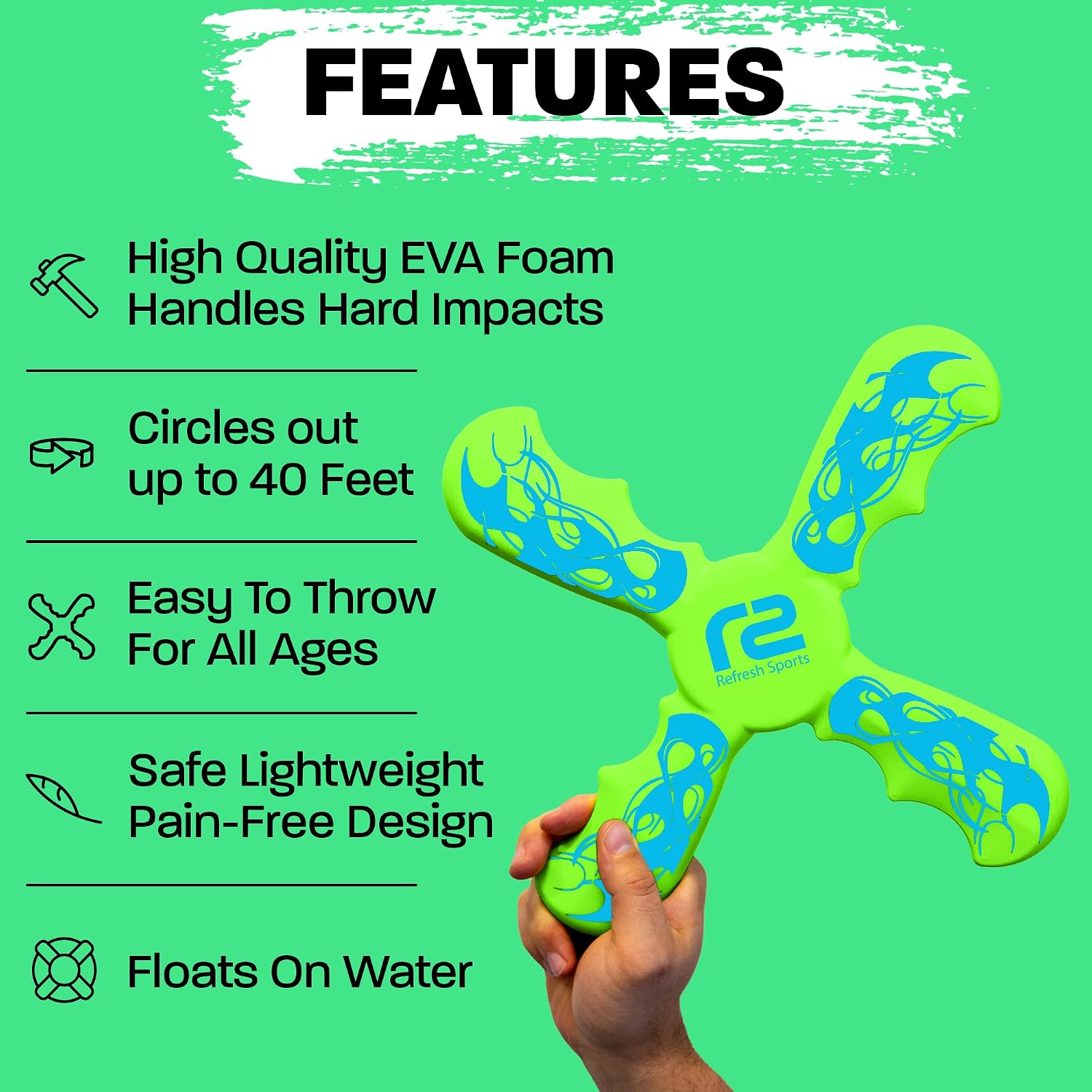 Detalle de Fun Boomerang — Easter Basket Stuffers for Kids (Soft EVA Foam Boomerang Gift)