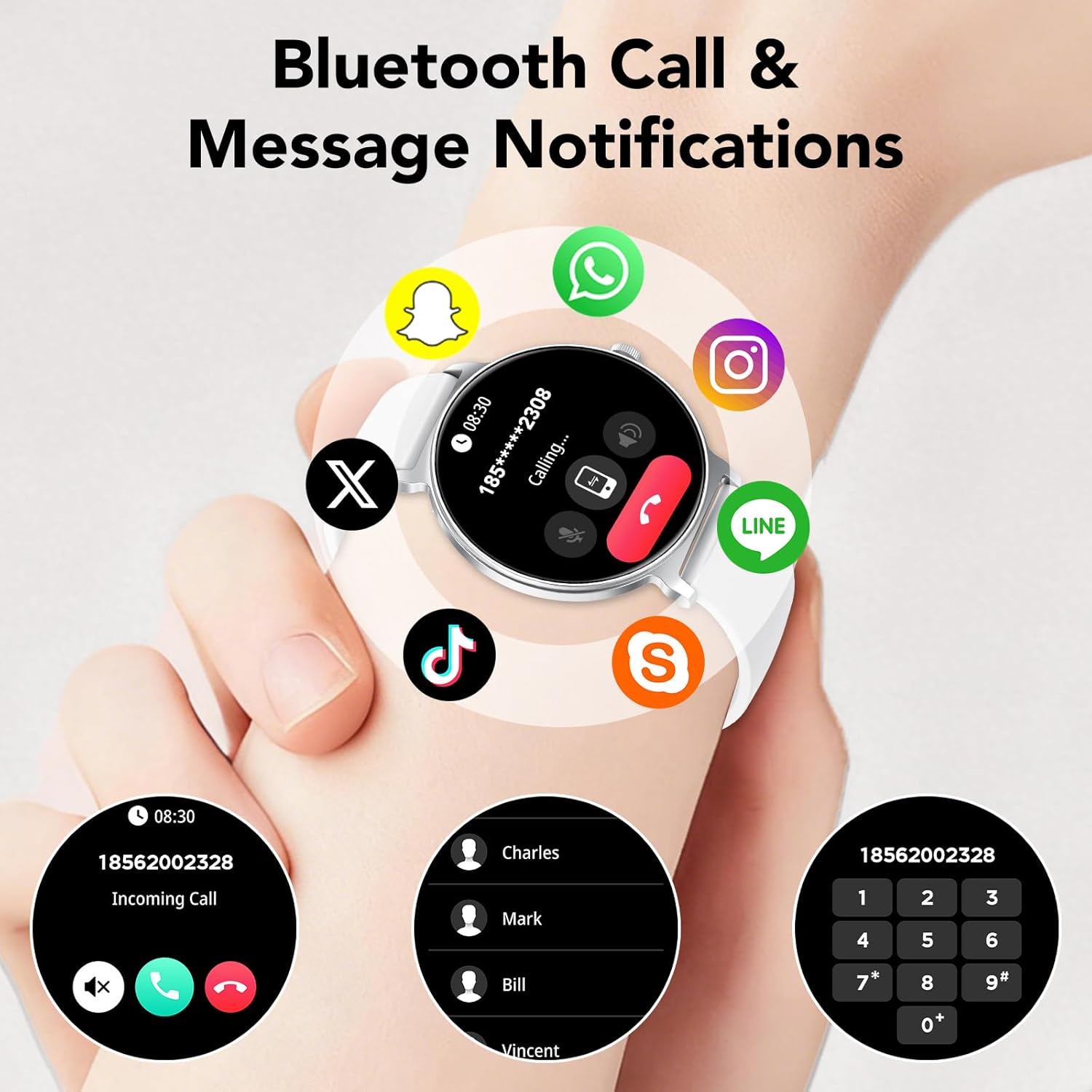 Thumbnail 2 de taopodo JX523 Damen-Smartwatch mit Telefonfunktion – 1,27" AMOLED, 120+ Sportmodi, IP68, Schlaf- und Herzfrequenz-Tracking