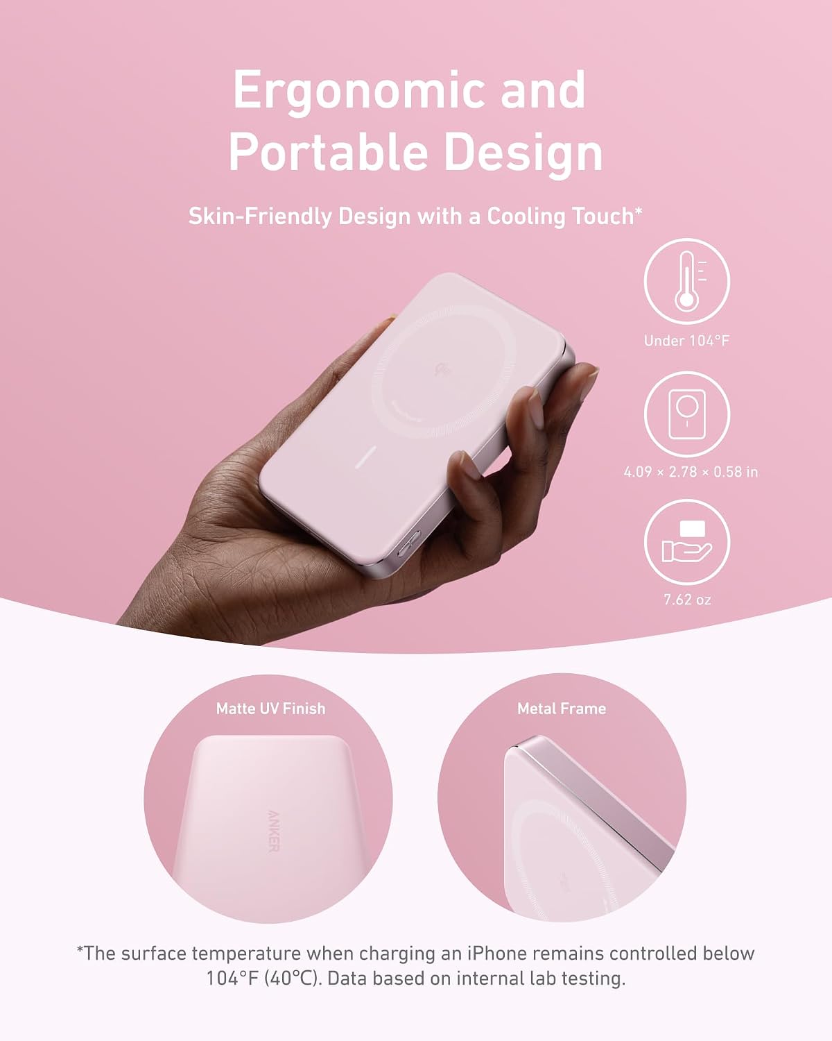 Detalle de Anker MagGo Power Bank 10K: Ultra-Slim Magnetic Battery Pack for iPhone 14–17 (Not for Pixel)
