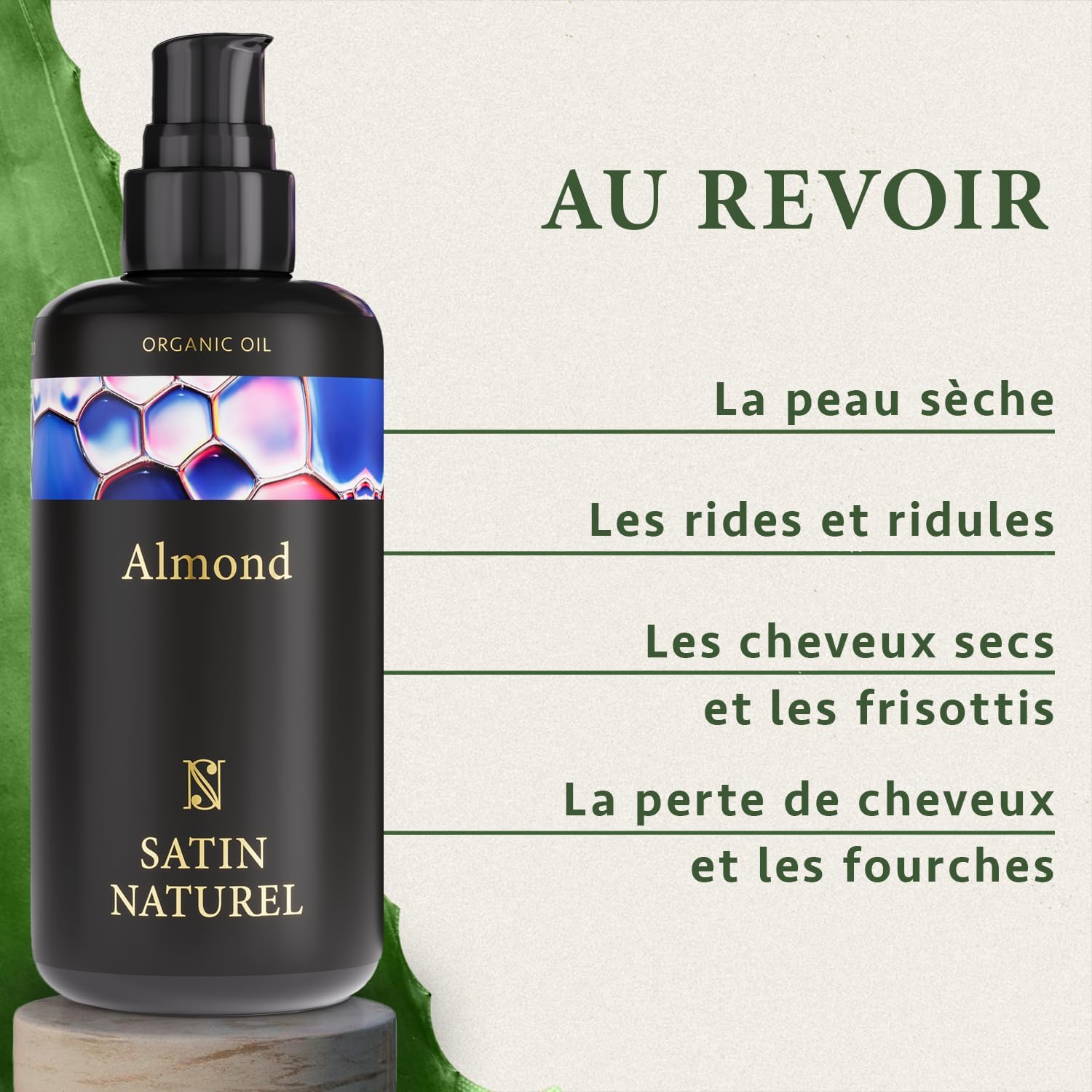 Detalle de Huile Amande Douce Bio 200 ml (100 % pure, pressée à froid) pour corps, cheveux et massage