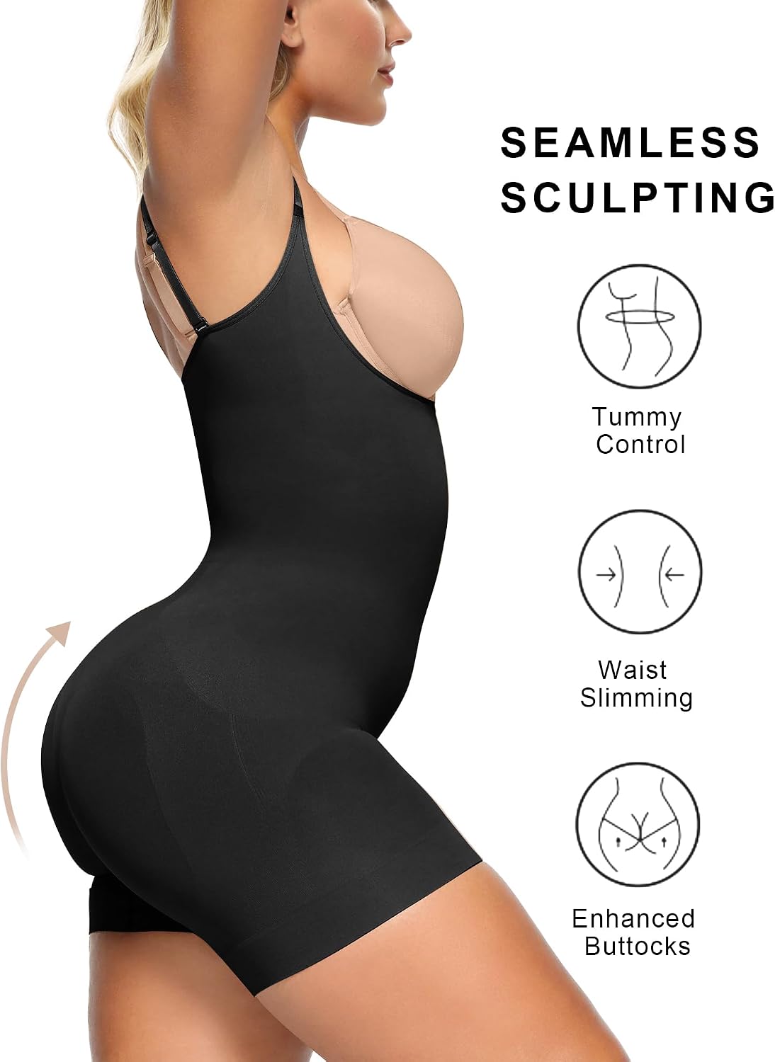 Thumbnail 2 de SHAPERX Open Bust Shapewear Tummy Control Bodysuit