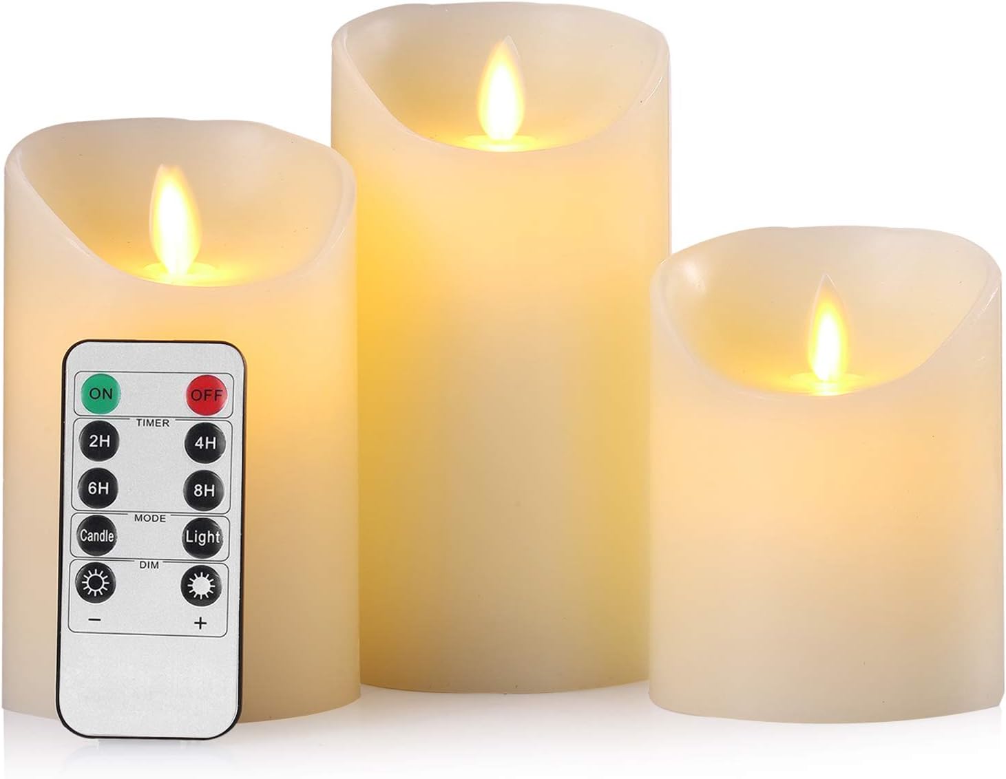 Detalle de Aku Tonpa Flameless Candles Pack of 3 24‑hour timer 🕯
