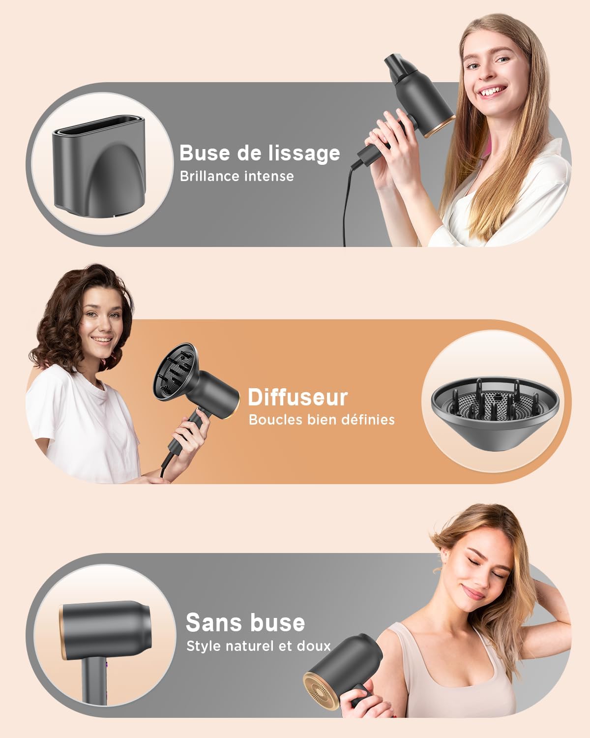 Thumbnail 4 de DEWILY 1800W Ionen Föhn mit Diffusor 💇♀
