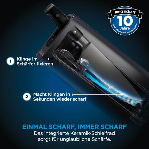 Detalle de Ninja Foodi StaySharp Messerblock, 6-teilig, mit Schärfer – Edelstahl