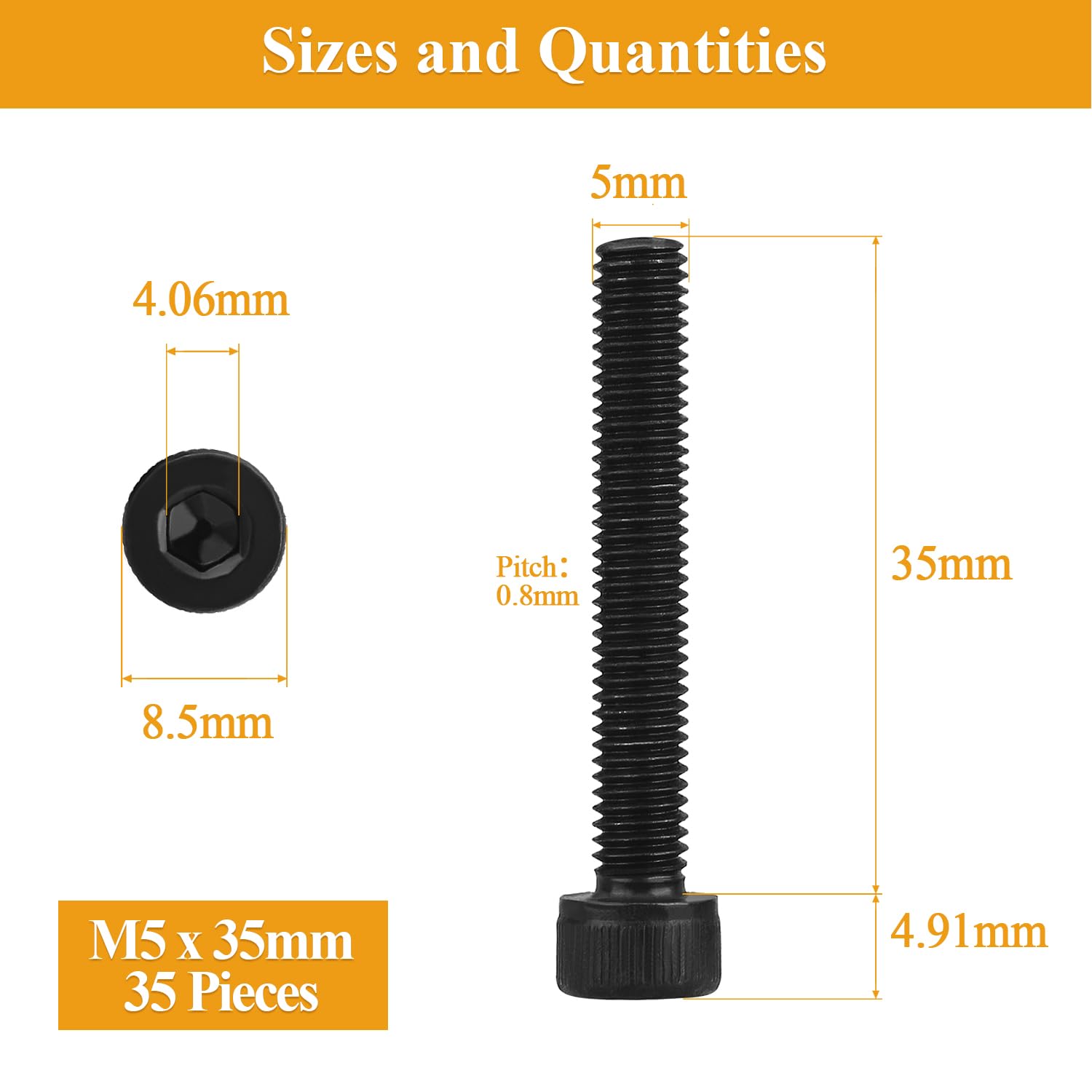 Detalle de Sutemribor Socket Head Cap Screws M5 x 35mm