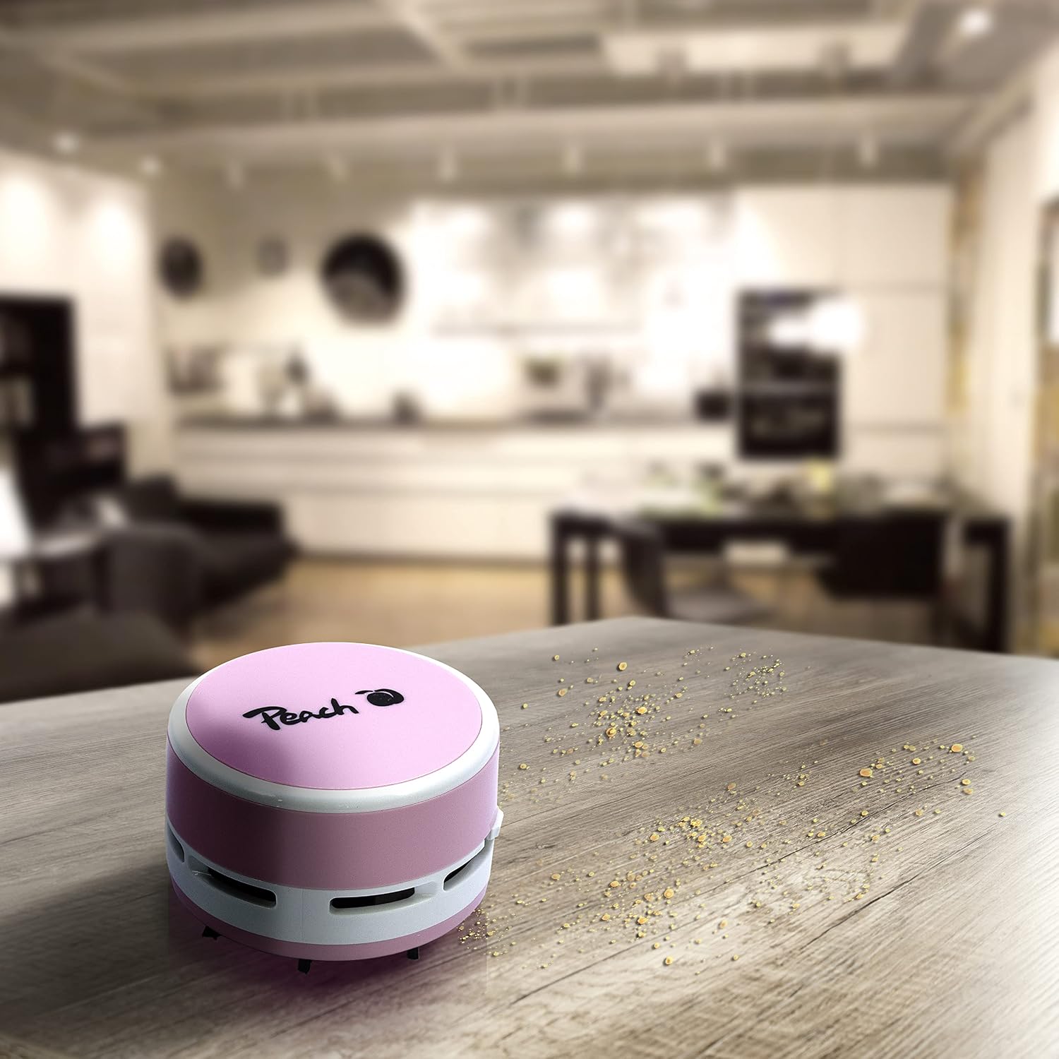 Thumbnail 6 de Peach Mini Staubsauger PA105 – batteriebetrieben (2× AA), pink für Tisch, Tastatur & Auto