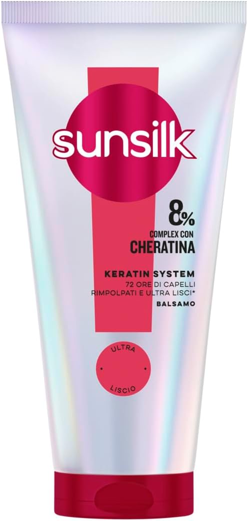 Detalle de Sunsilk Keratin System Balsamo Cheratina per Capelli Lisci e Rimpolpati – 180 ml (Confezione da 4)