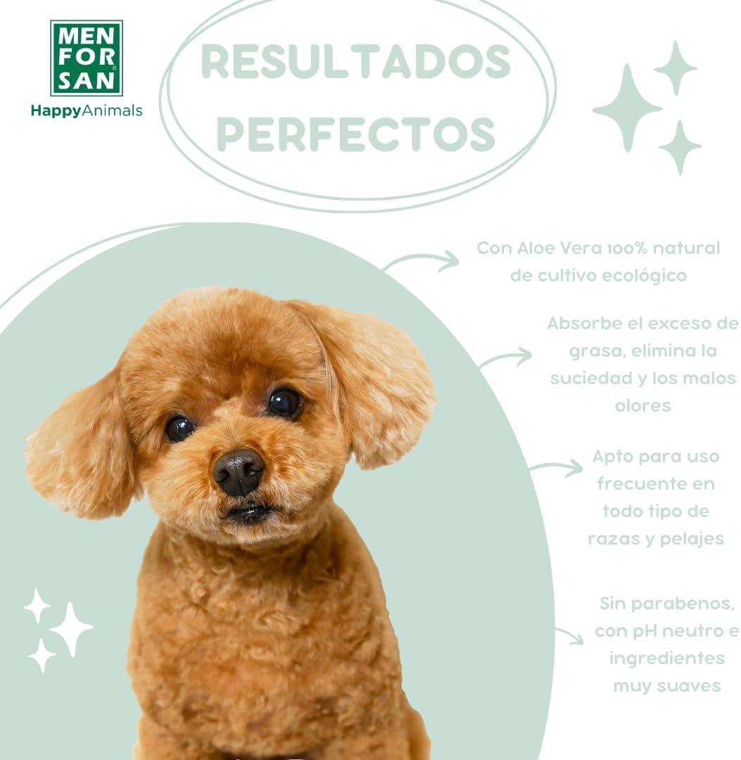 Detalle de Menforsan Shampooing Aloe Vera mousse – Nettoyage sans eau pour chiens et chats
