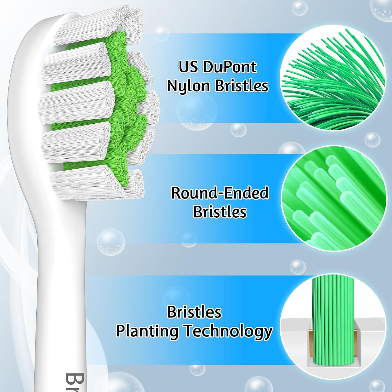 Detalle de BrightDeal Têtes de brosse à dents lot de 10 🪥