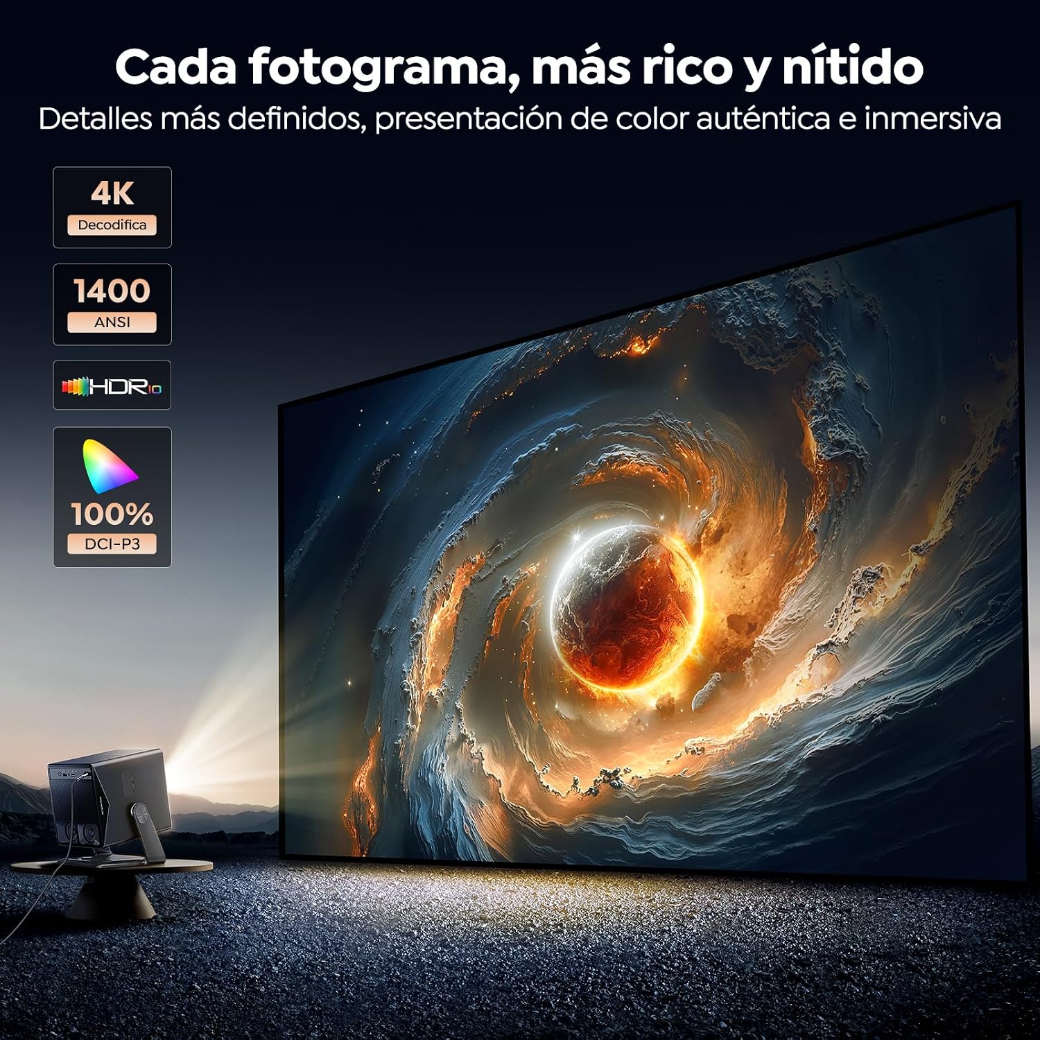 Thumbnail 4 de TOPTRO Proyector 4K A2 con VIDAA: cine en casa y exterior con sonido Dolby y control por voz