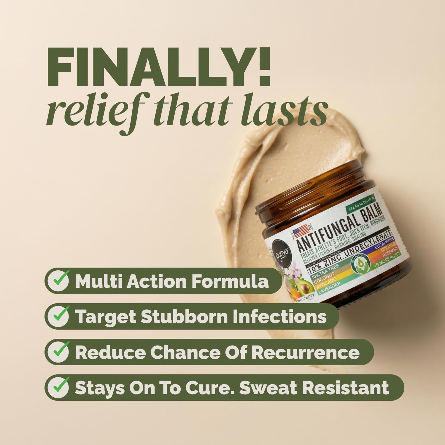 Detalle 2 de Puriya Antifungal Balm, 2 oz for Athlete’s Foot, Jock Itch & Ringworm