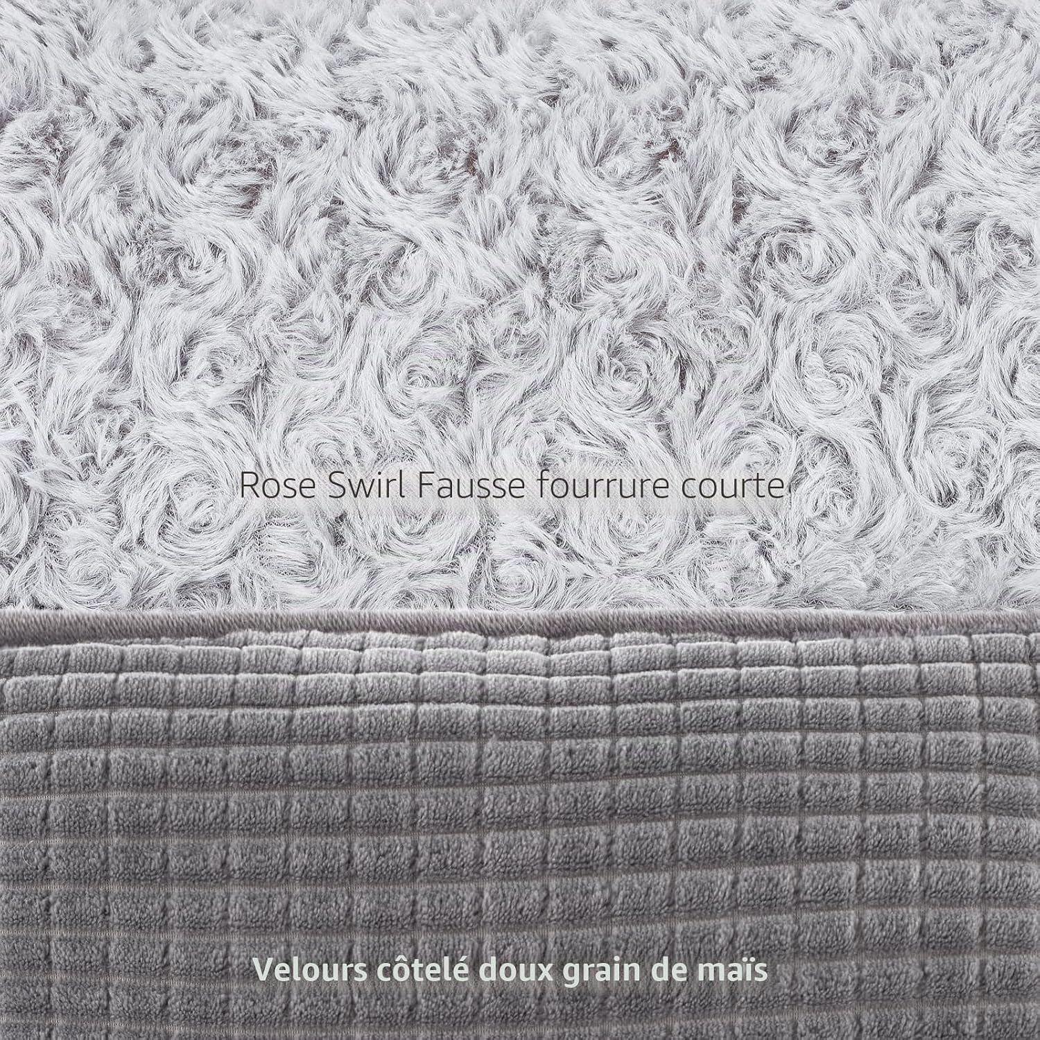 Detalle de JOEJOY Panier Chien Moyen – Lit pour chien doux et antidérapant, gris 76x61x23 cm