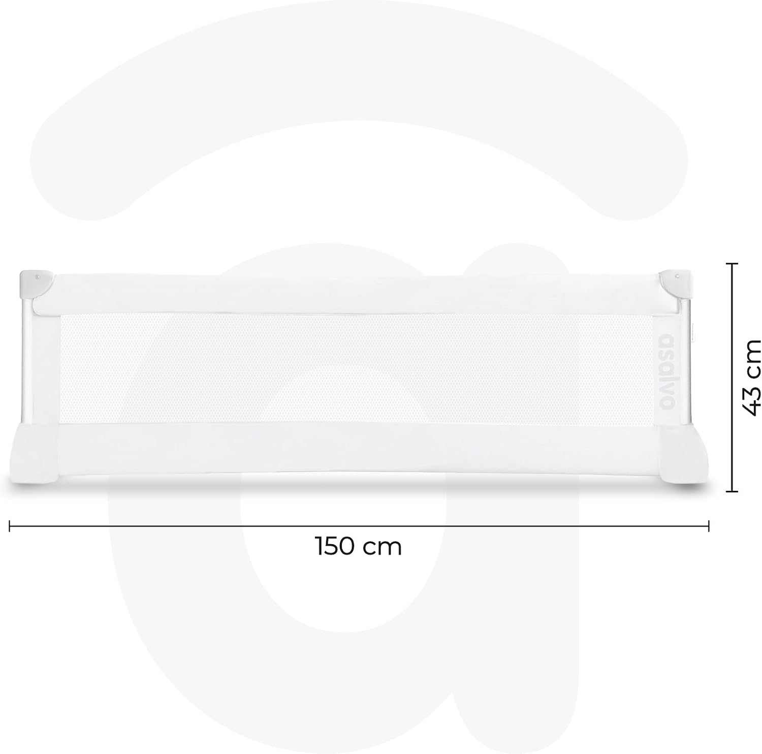 Thumbnail 1 de Asalvo Barrera de Cama de 150 cm (extra alta) para niños, abatible y plegable