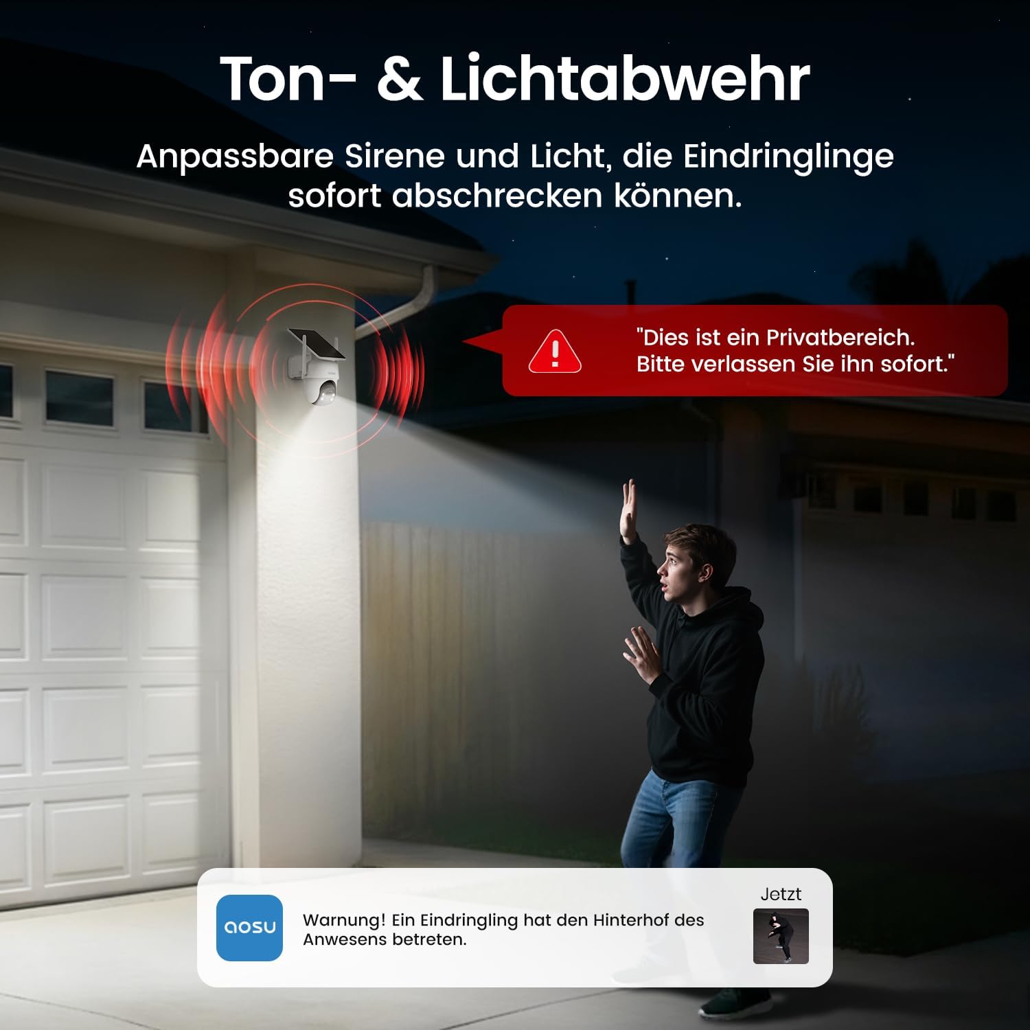 Thumbnail 6 de AOSU 2K Überwachungskamera Außen Solar Akku – 4-Kamera-Set mit aosuBase, Ohne Abonnement