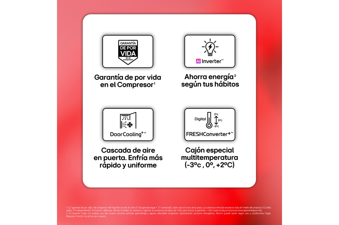 Thumbnail 4 de LG Serie 700 DoorCooling+ GBBS726CEV.OUTLET: frigorífico combi con 375 l y 2,03 m