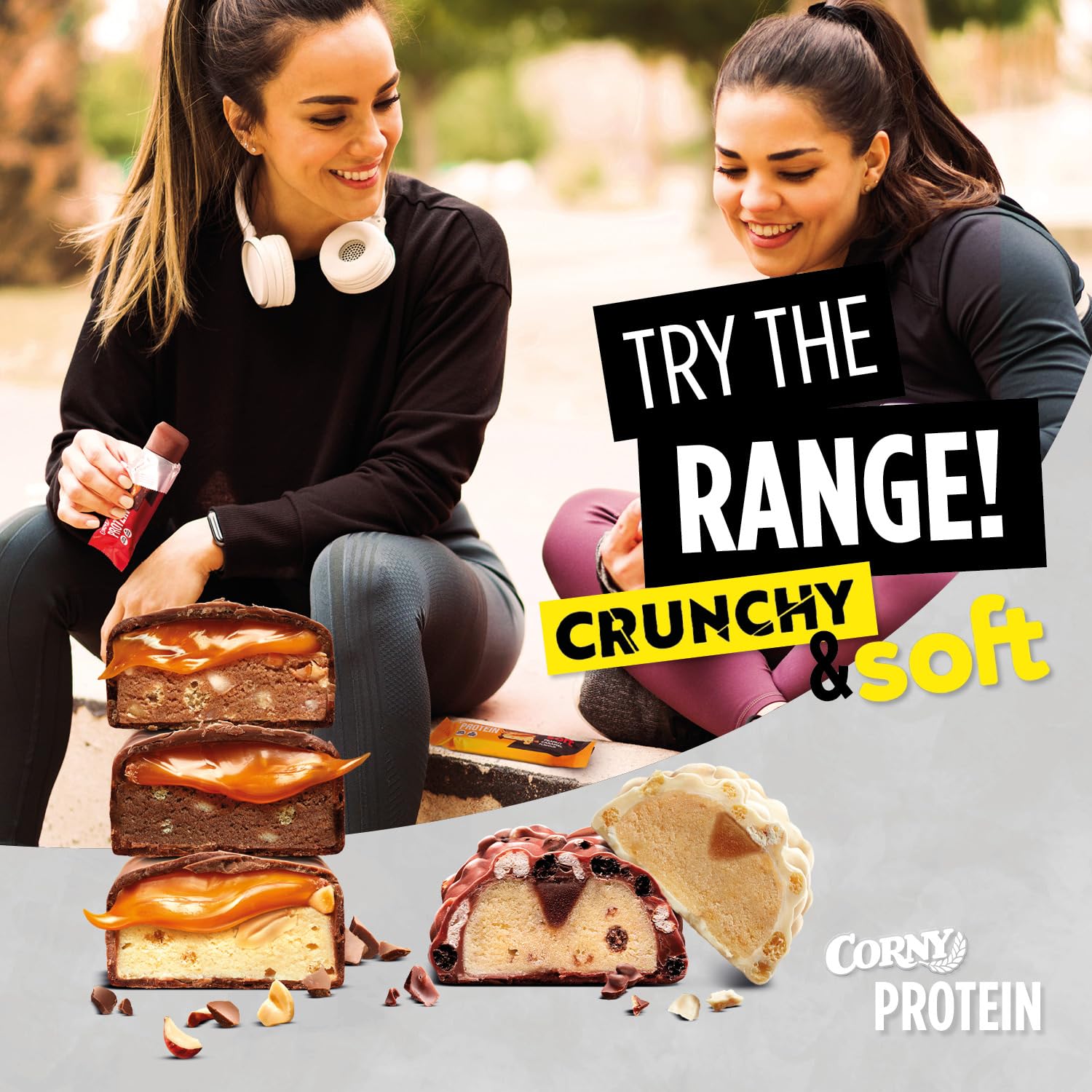 Thumbnail 4 de Corny Protein Soft & Crunchy 12er Mix Pack (30% Eiweiß) – Probier-Mischkarton Proteinriegel 12 x 45 g