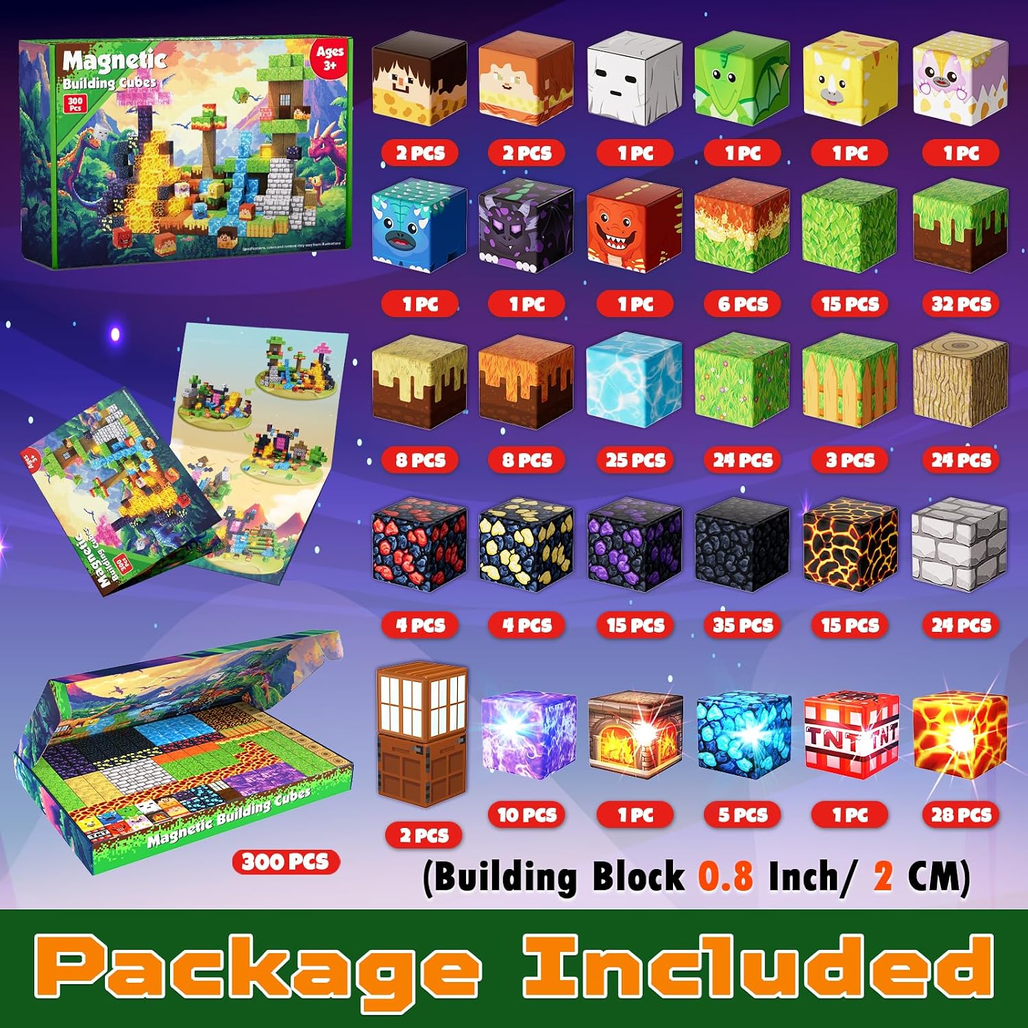 Detalle 2 de 300 PCS Magnetic Blocks Toy Set 🧩