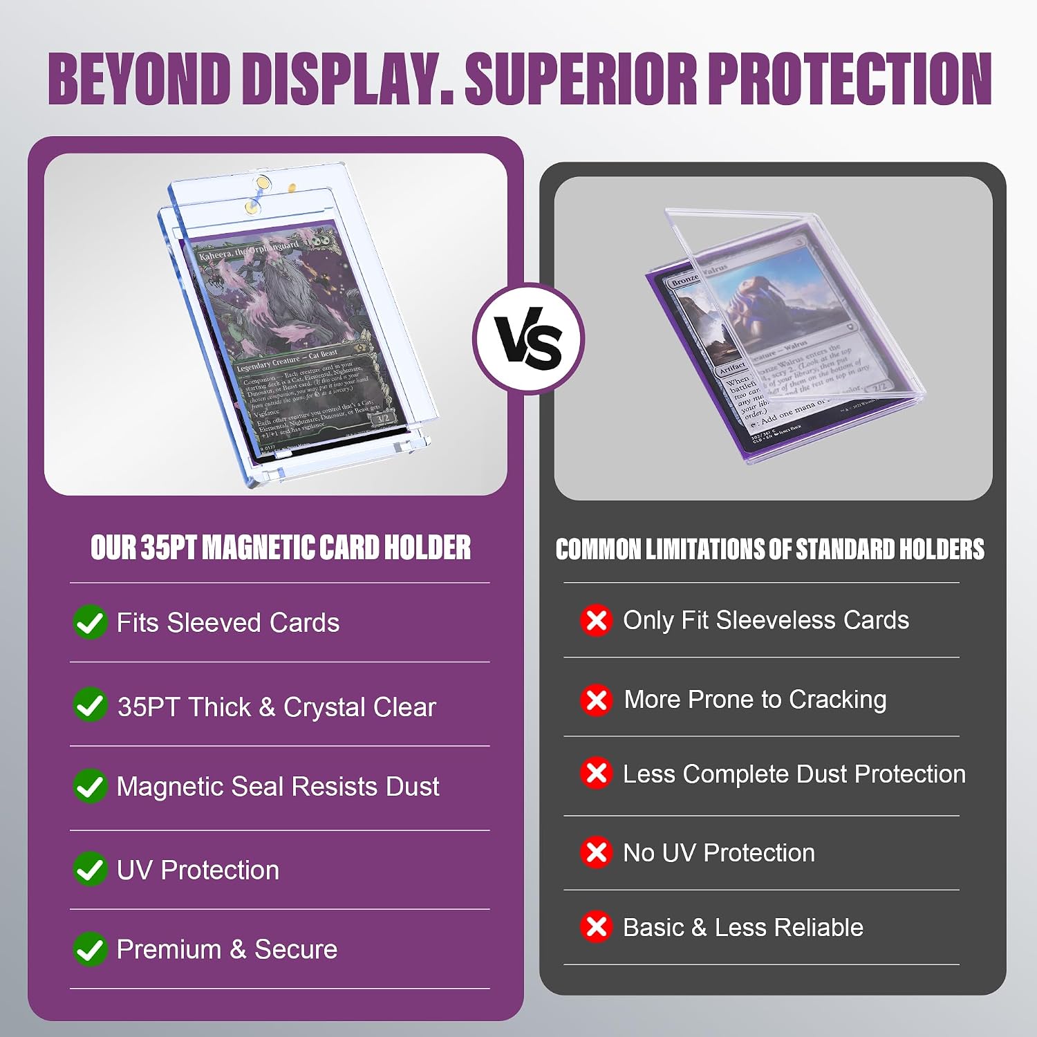 Thumbnail 5 de Kabinka Card Deck Box for MTG Commander (4 Magnetic Card Cases + Dice Tray) — Holds 400+ Double-Sleeved Cards, Black/Purple