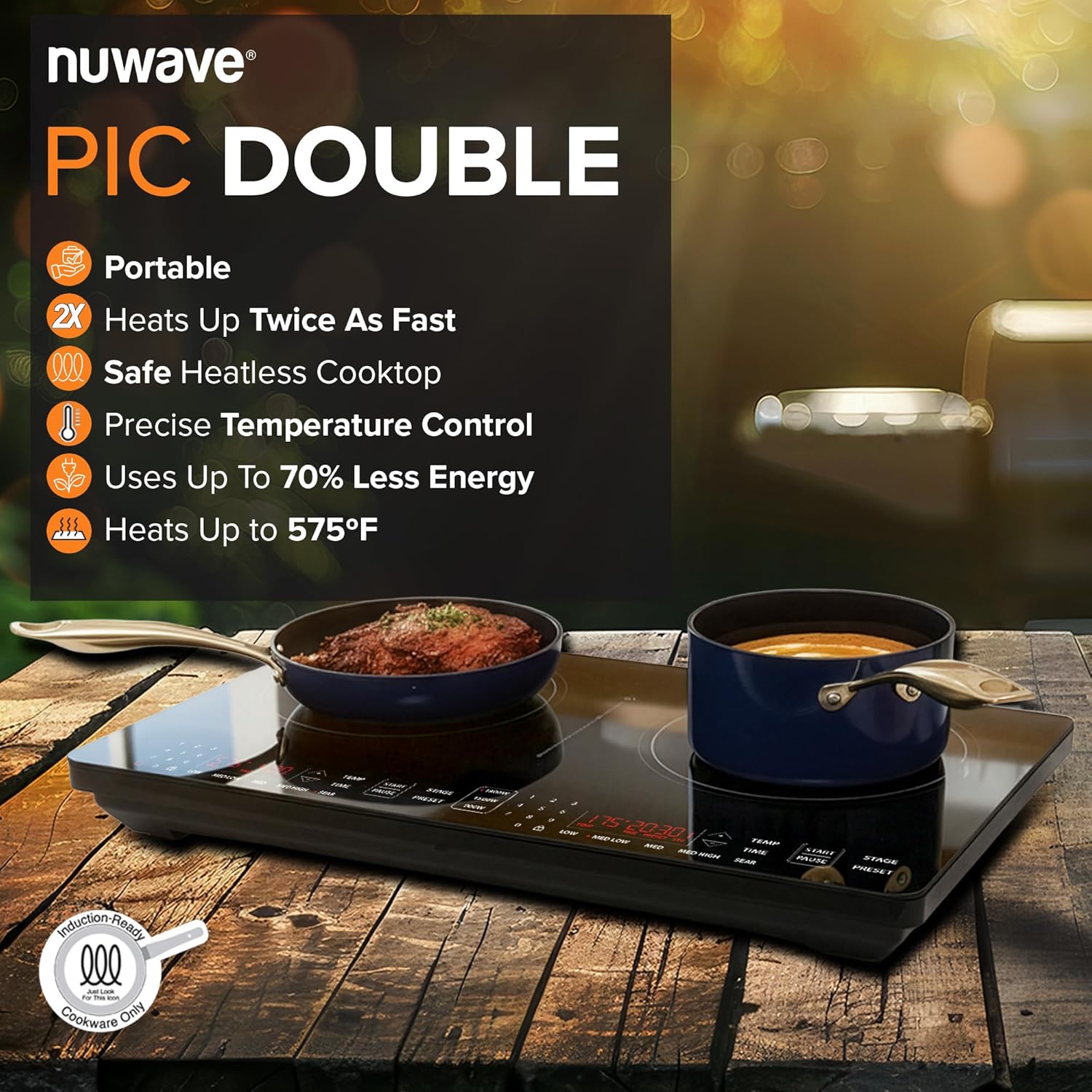 Thumbnail 1 de Nuwave Double Induction Cooktop 1800W