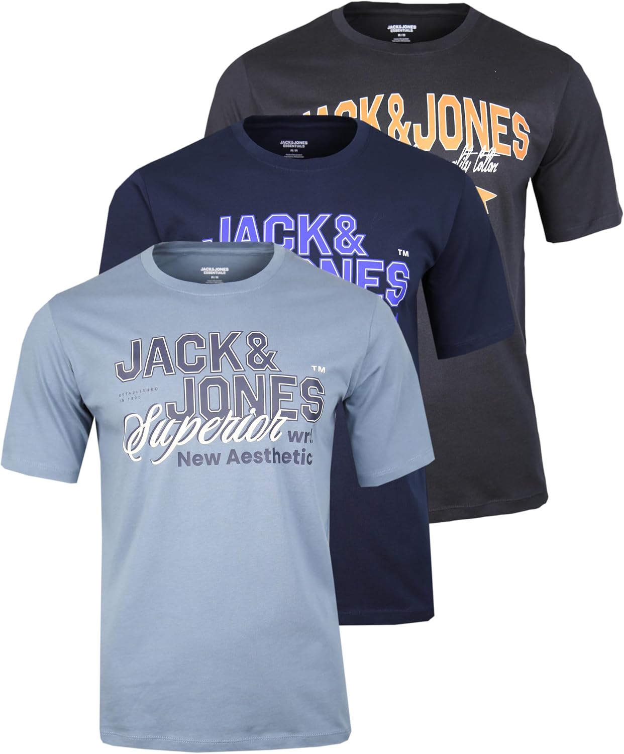 Thumbnail 4 de JACK & JONES Herren T-Shirt 3er Pack