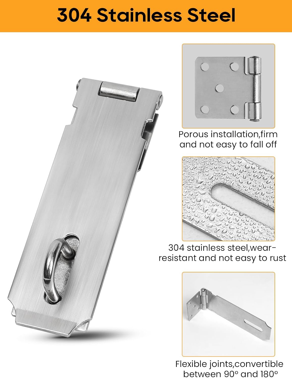 Detalle de Sinofort 4in Padlock Hasp ðŸ›