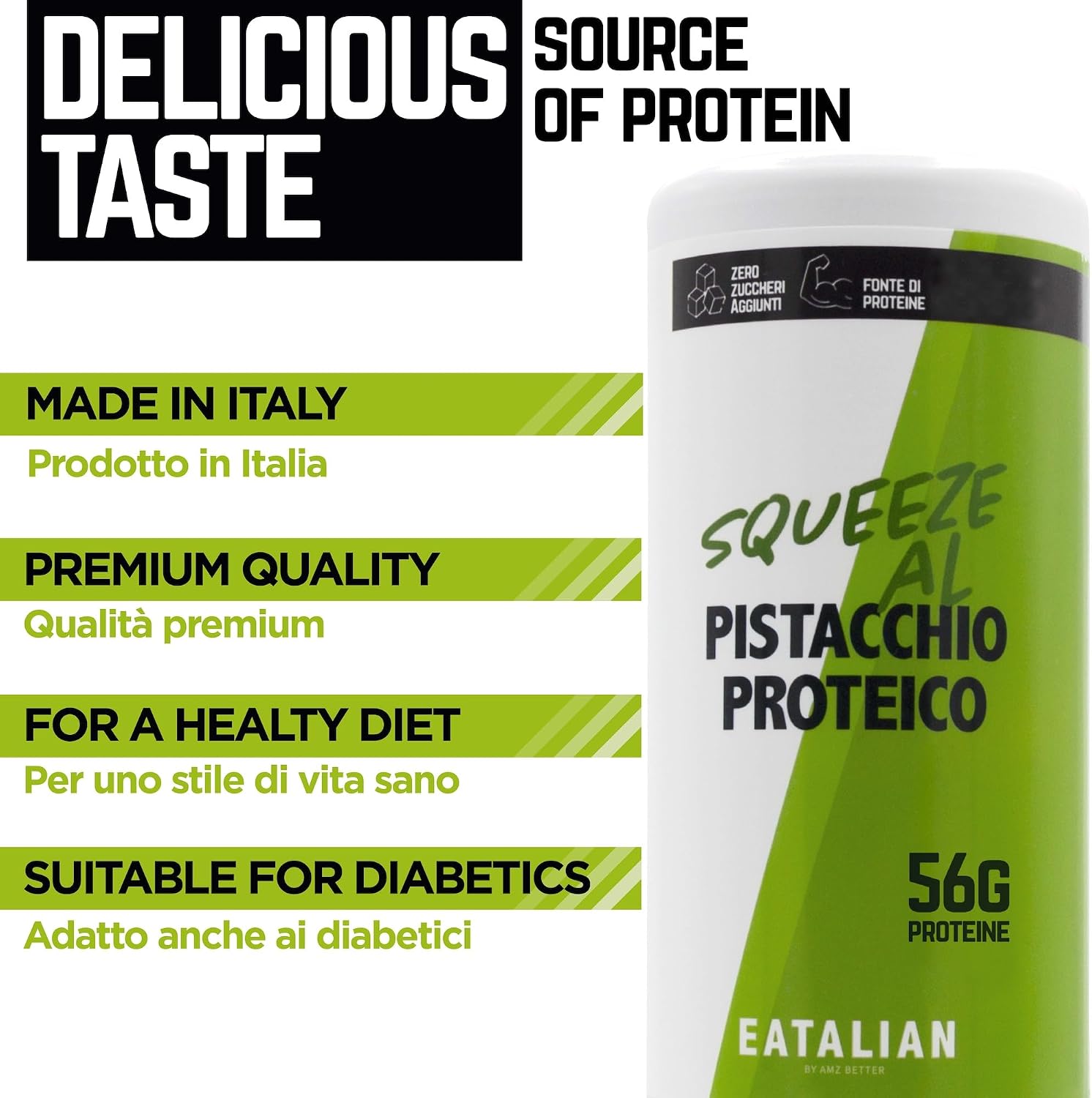 Detalle 2 de EATALIAN by AMZ BETTER Topping Pistacho Proteico 🍈 300g