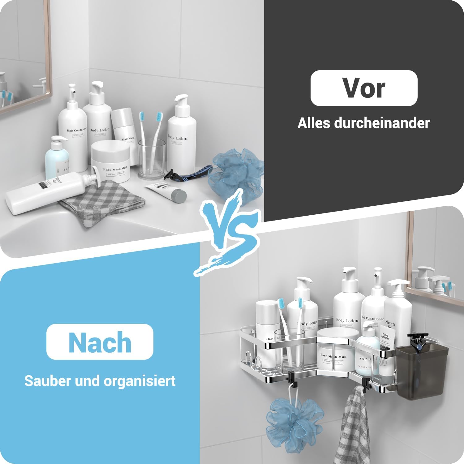 Thumbnail 5 de FINIBO Duschablage Ohne Bohren 2er Set 40 lbs