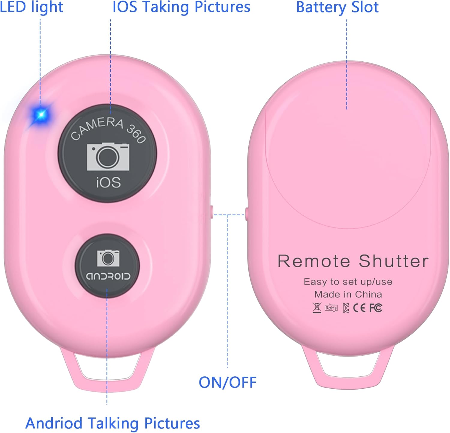 Detalle de Zttopo Bluetooth Wireless Camera Remote for Smartphones