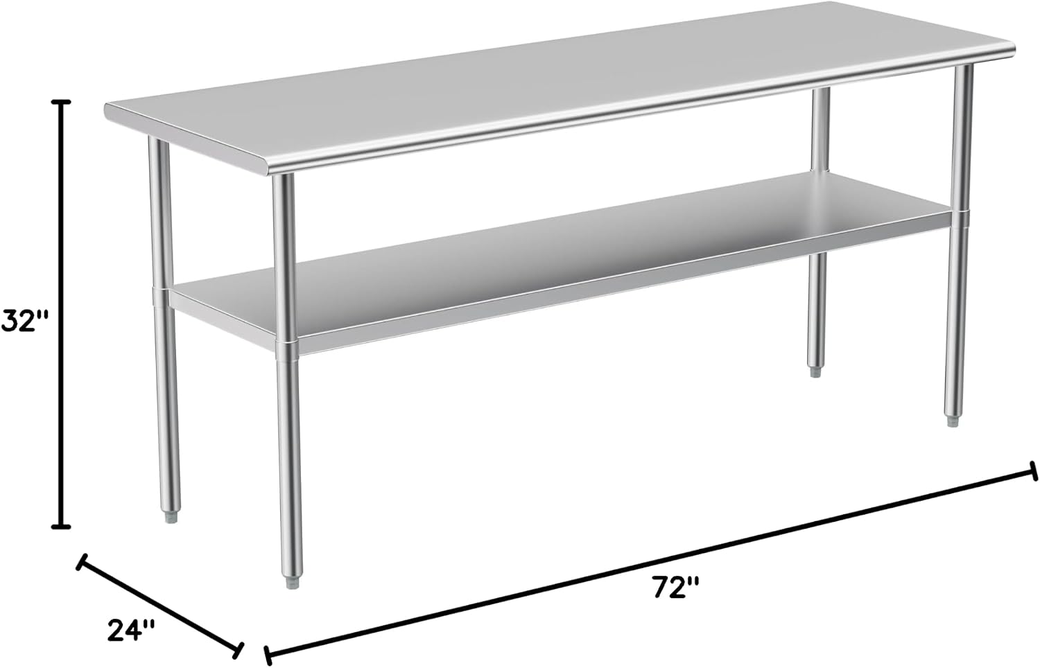 Thumbnail 6 de Atronor Stainless Steel Prep Table, 24 x 70 in. with Adjustable Undershelf