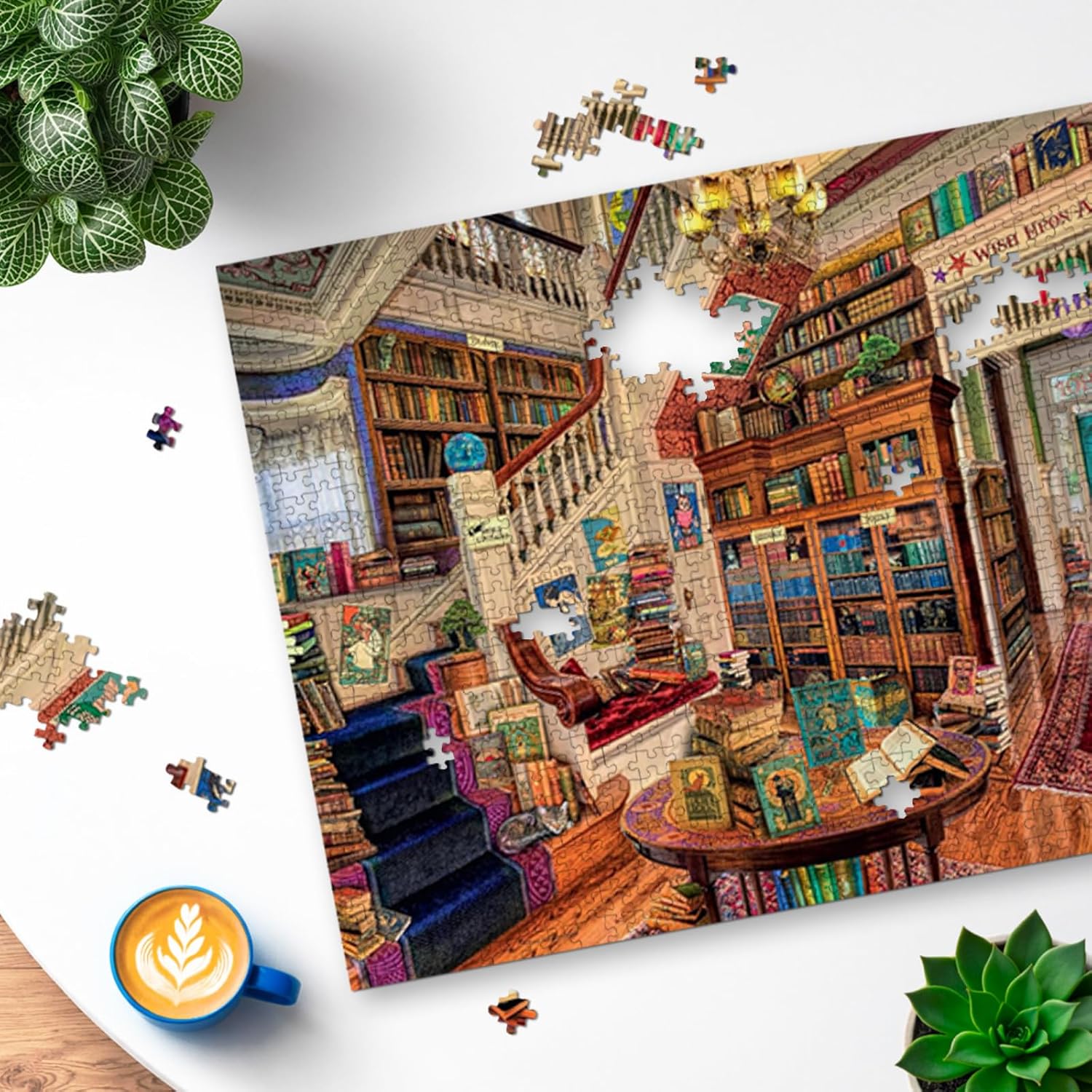 Detalle de Ravensburger The Fantasy Bookshop 1000 Piece Jigsaw Puzzle (70 x 50cm) for Adults and Kids 12+