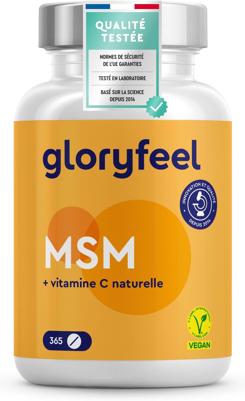 Detalle de MSM avec Vitamine C 2000 mg – 365 comprimés véganes pour les os, les articulations et le système immunitaire