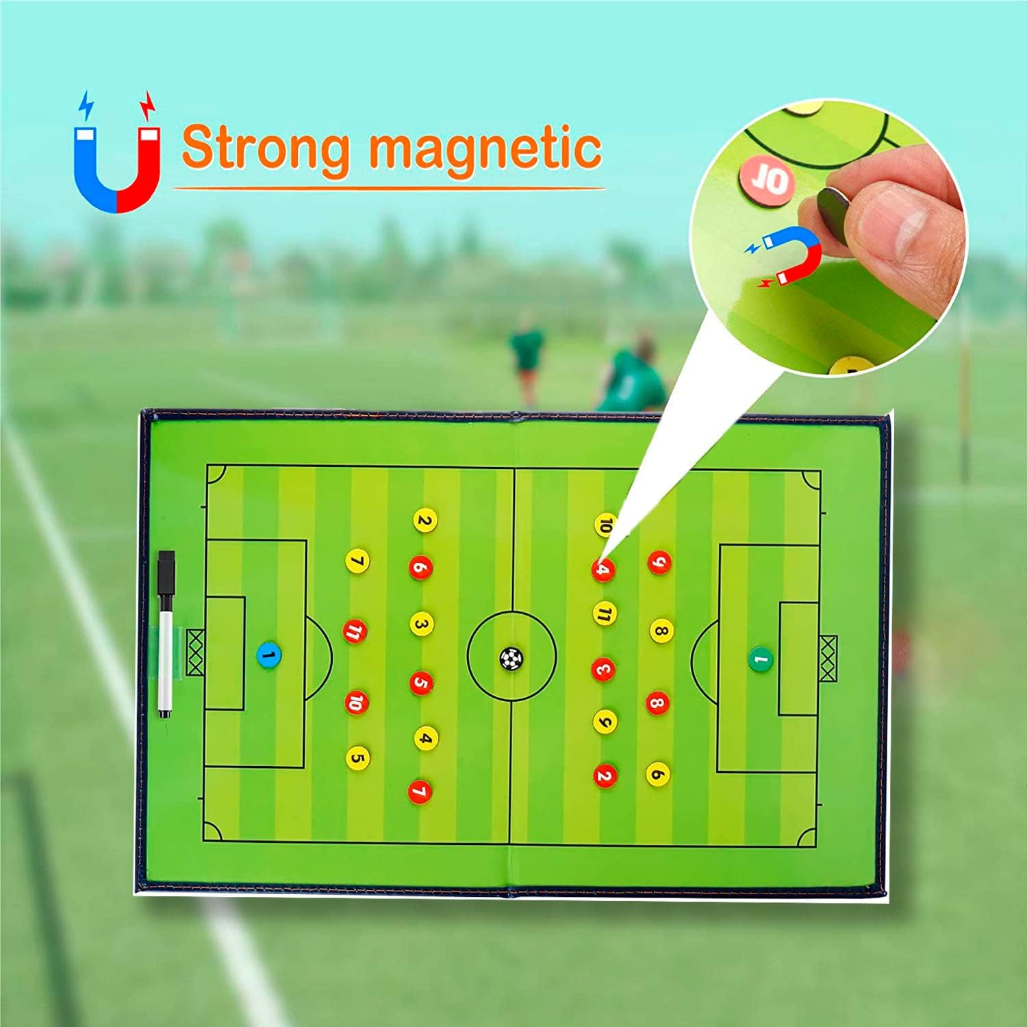 Thumbnail 2 de CREADY magnetisch voetbal-tactiekbord met chips en schrijfveld