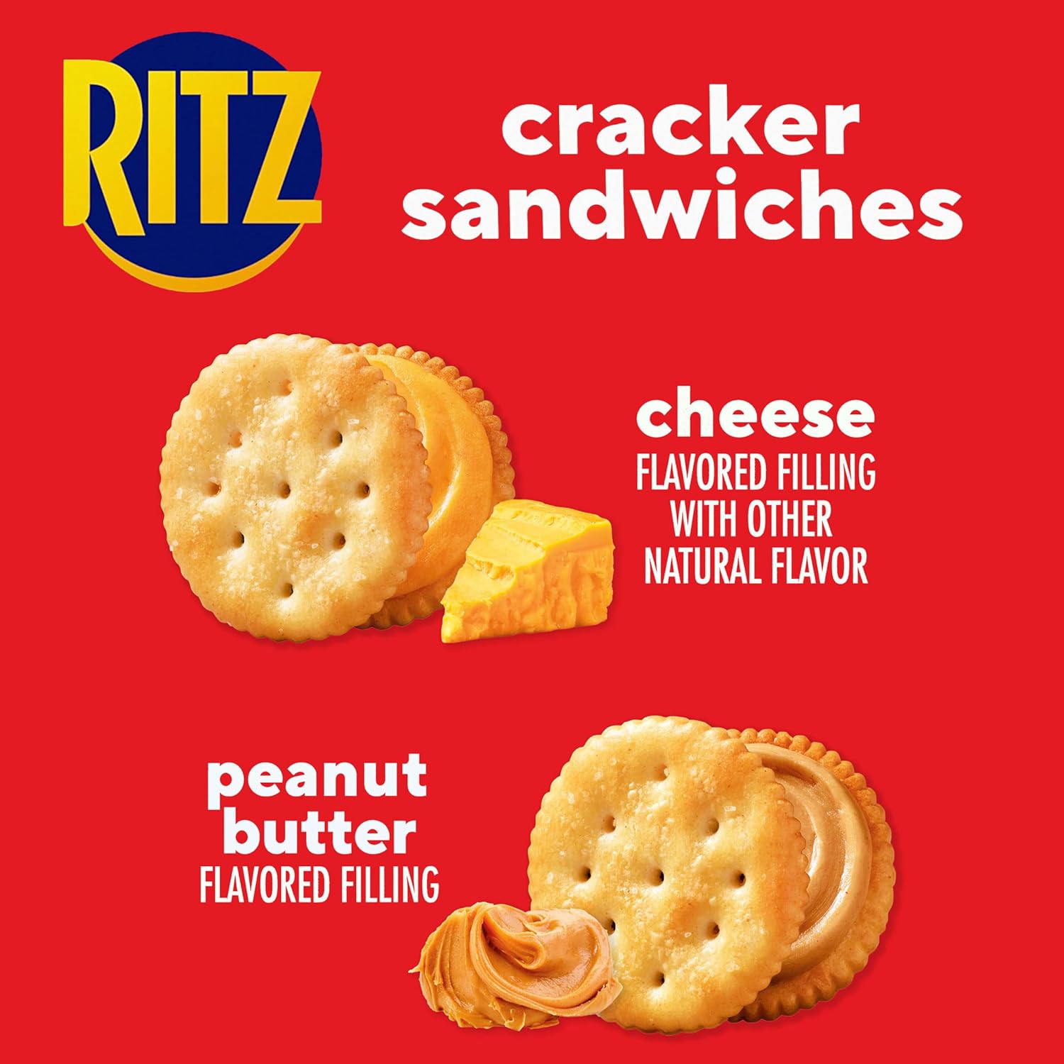 Detalle 2 de RITZ Peanut Butter & Cheese Sandwich Crackers, 32 Individually Wrapped Packs