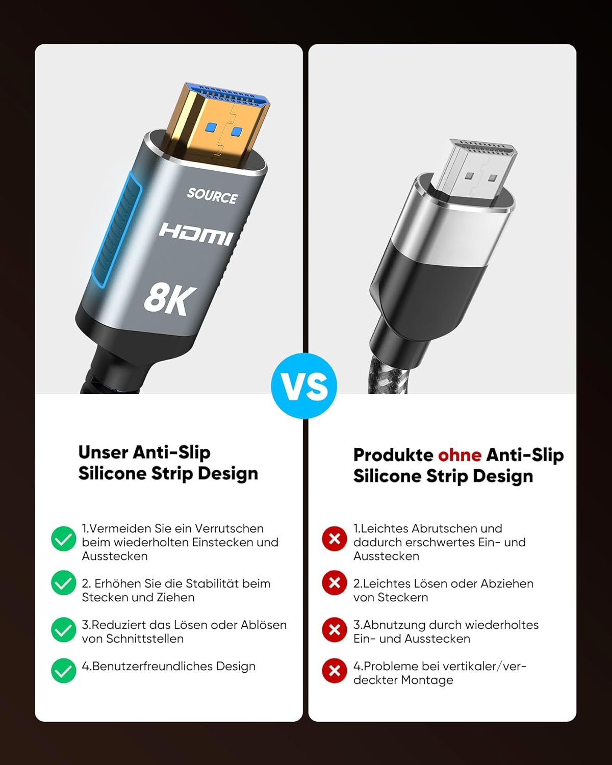 Thumbnail 5 de Highwings 12,4 m Glasfaser HDMI Kabel – Unidirektional, 48 Gbps, 8K/60 Hz