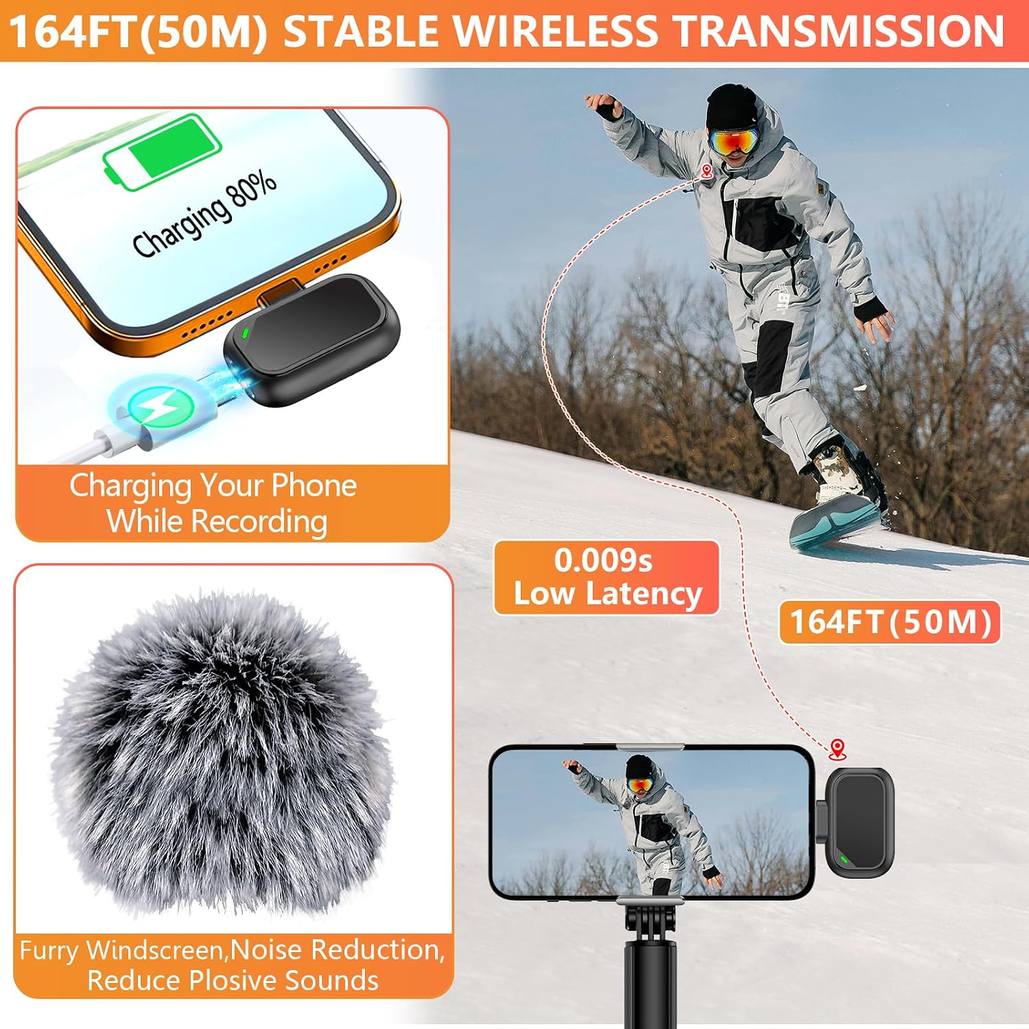 Thumbnail 4 de Utsund K1 Wireless Lavalier Microphone, 2-Pack with Noise Reduction