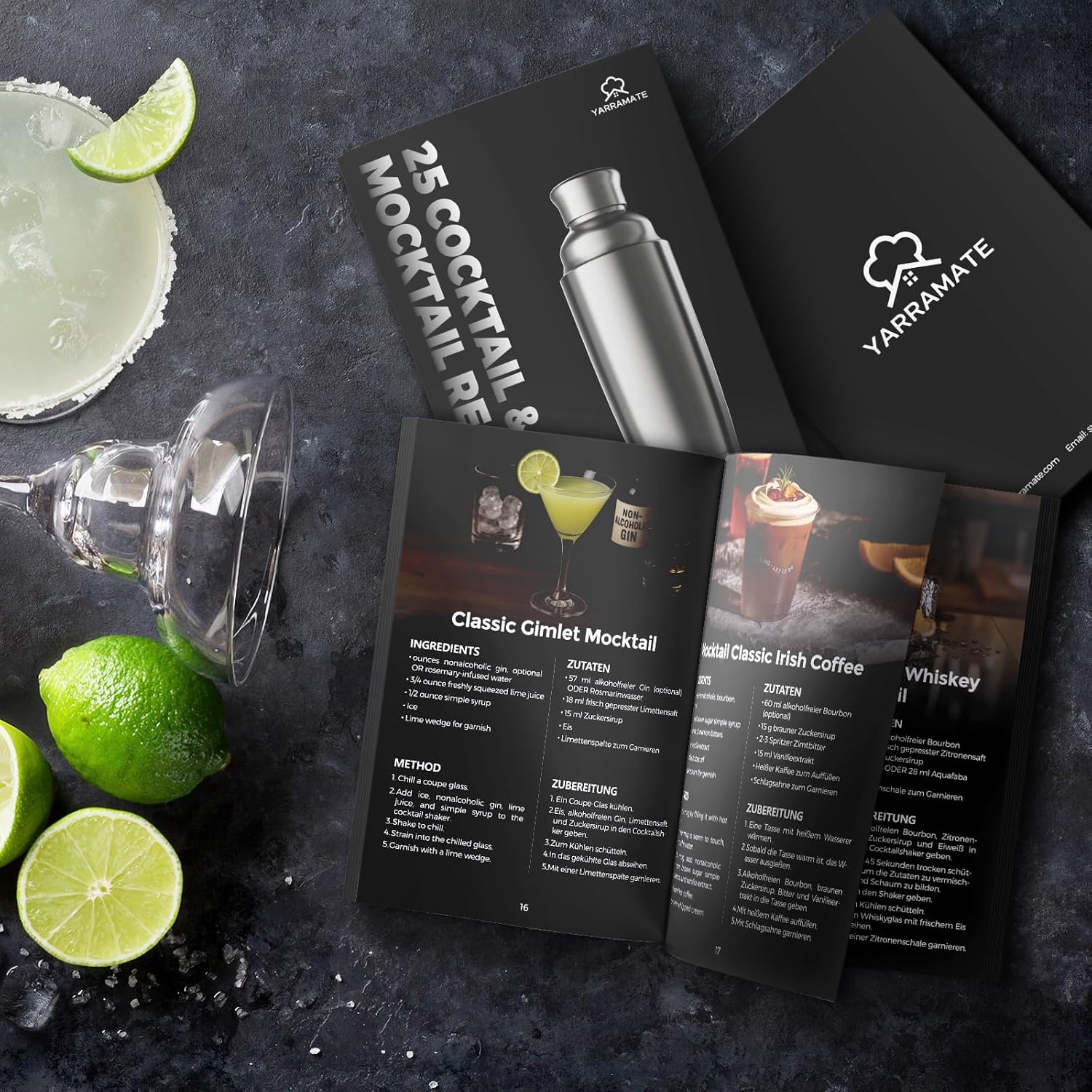 Detalle de YARRAMATE CSS-02-Silver Cocktail Shaker Set, 700 ml Insulated Stainless Steel