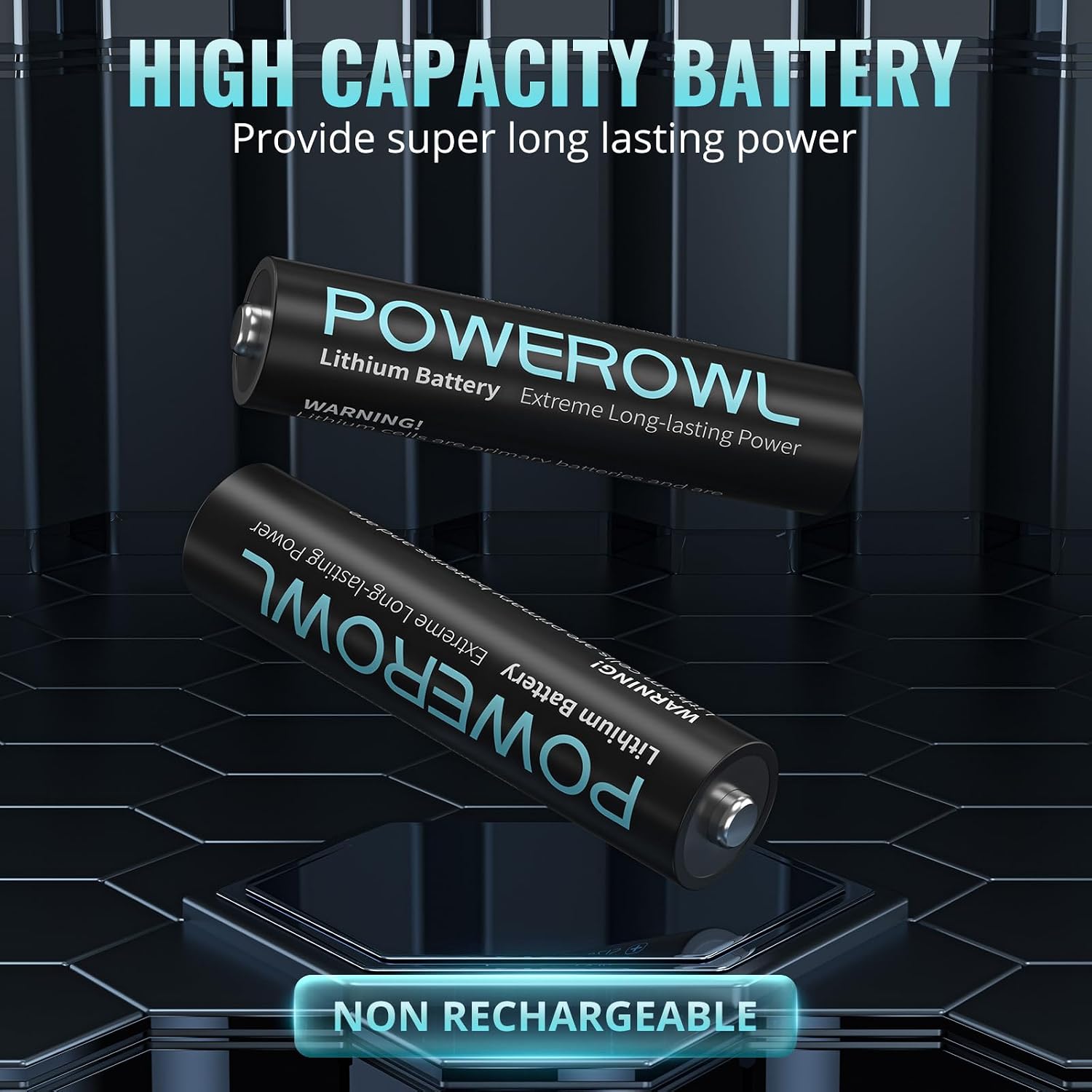 Thumbnail 1 de POWEROWL LFBAA AA Lithium Batteries, 1.5V Non-Rechargeable, 4-Pack
