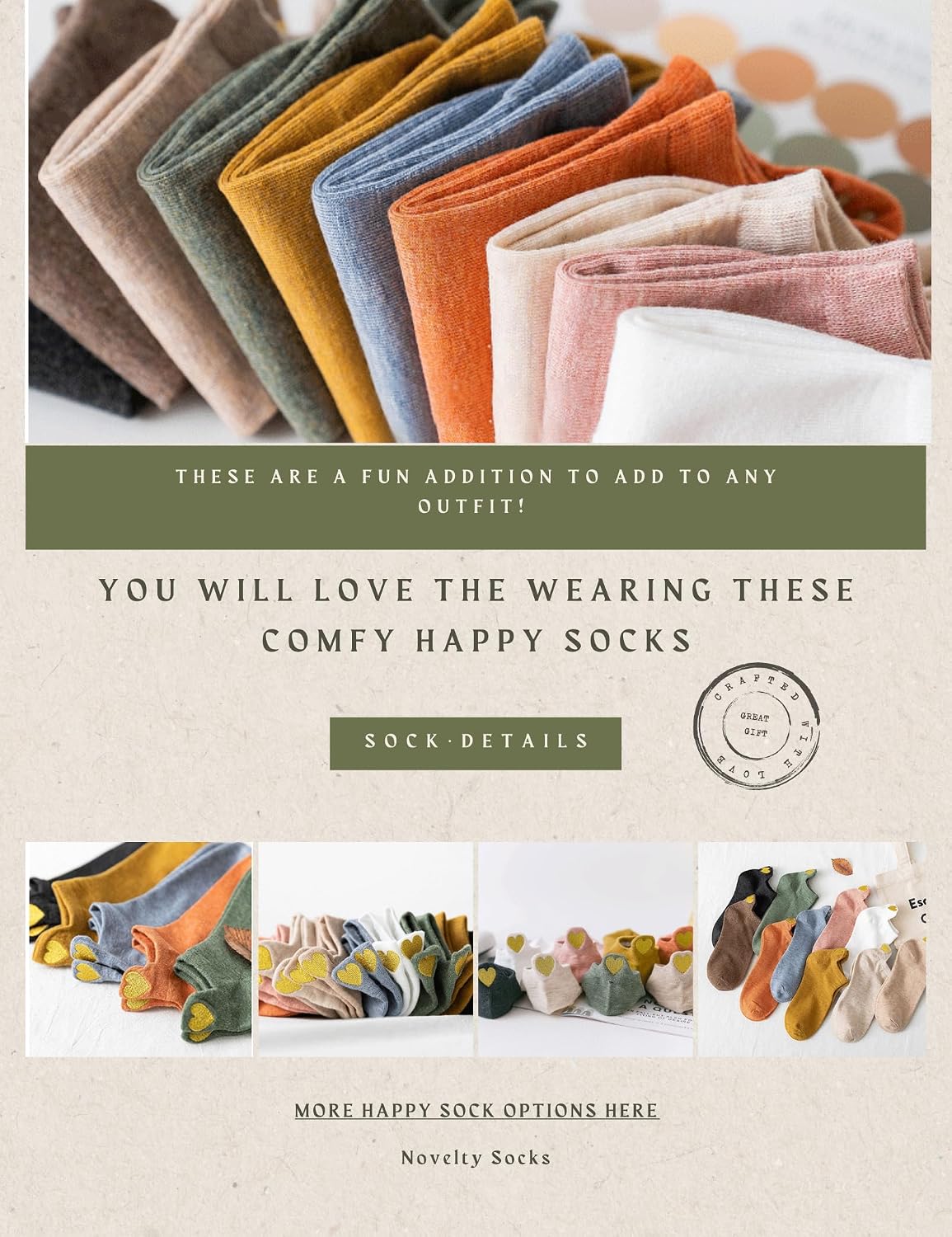 Detalle de Sporzin Sneaker Socken Damen (2 Größen: 35-38 & 39-42) – 10 Paar bunte Baumwollsocken mit Fersen-Stickerei