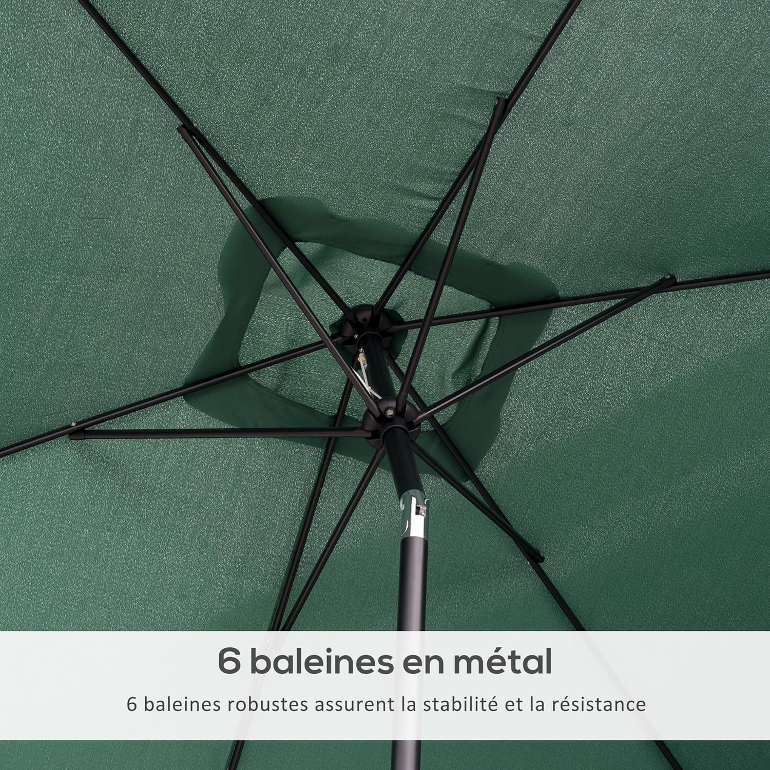 Thumbnail 5 de Outsunny Parasol de jardin rectangulaire inclinable 3 x 2 m en aluminium et polyester haute densité