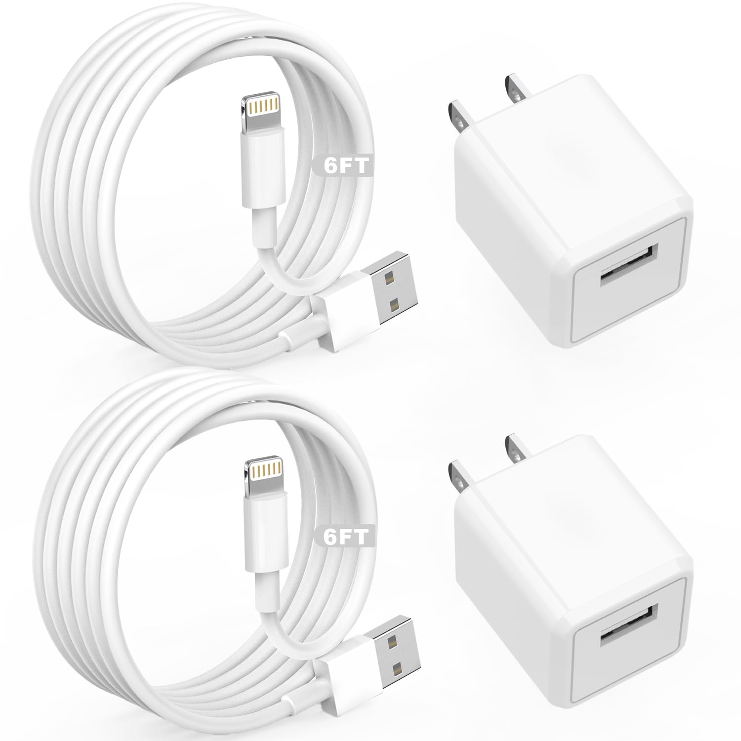 Cube iPhone Charger Travel 2Pack 6FT Lightning Cable