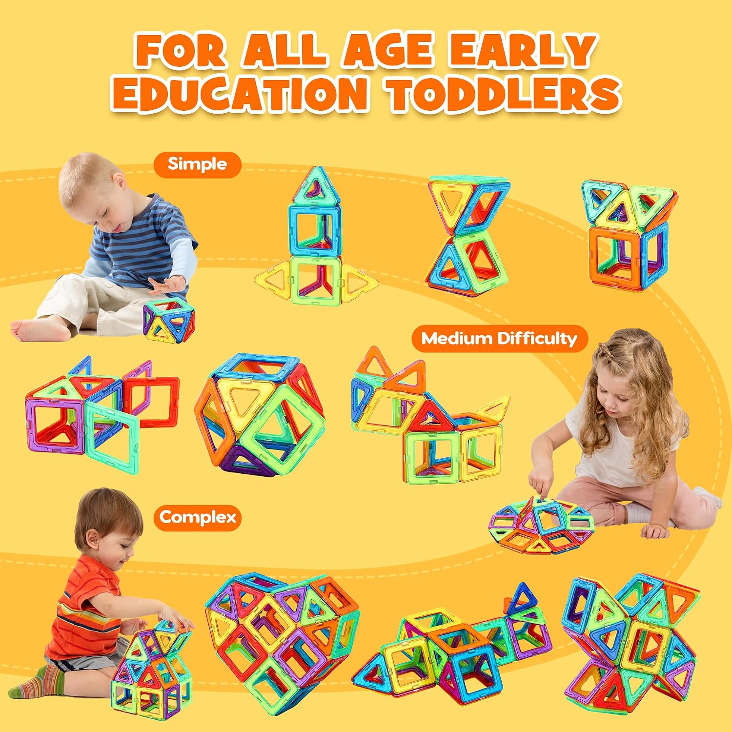 Detalle 2 de Pincush Blocchi Magnetici Educativi per Bambini — 42 pezzi STEM Montessori