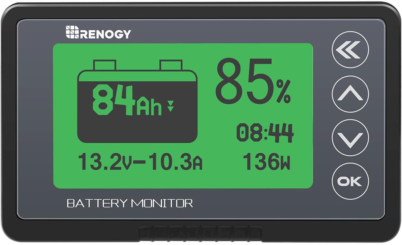 Detalle de RENOGY RBM500-G3 バッテリーモニター 電圧・電流・SOC表示、8段階バックライト