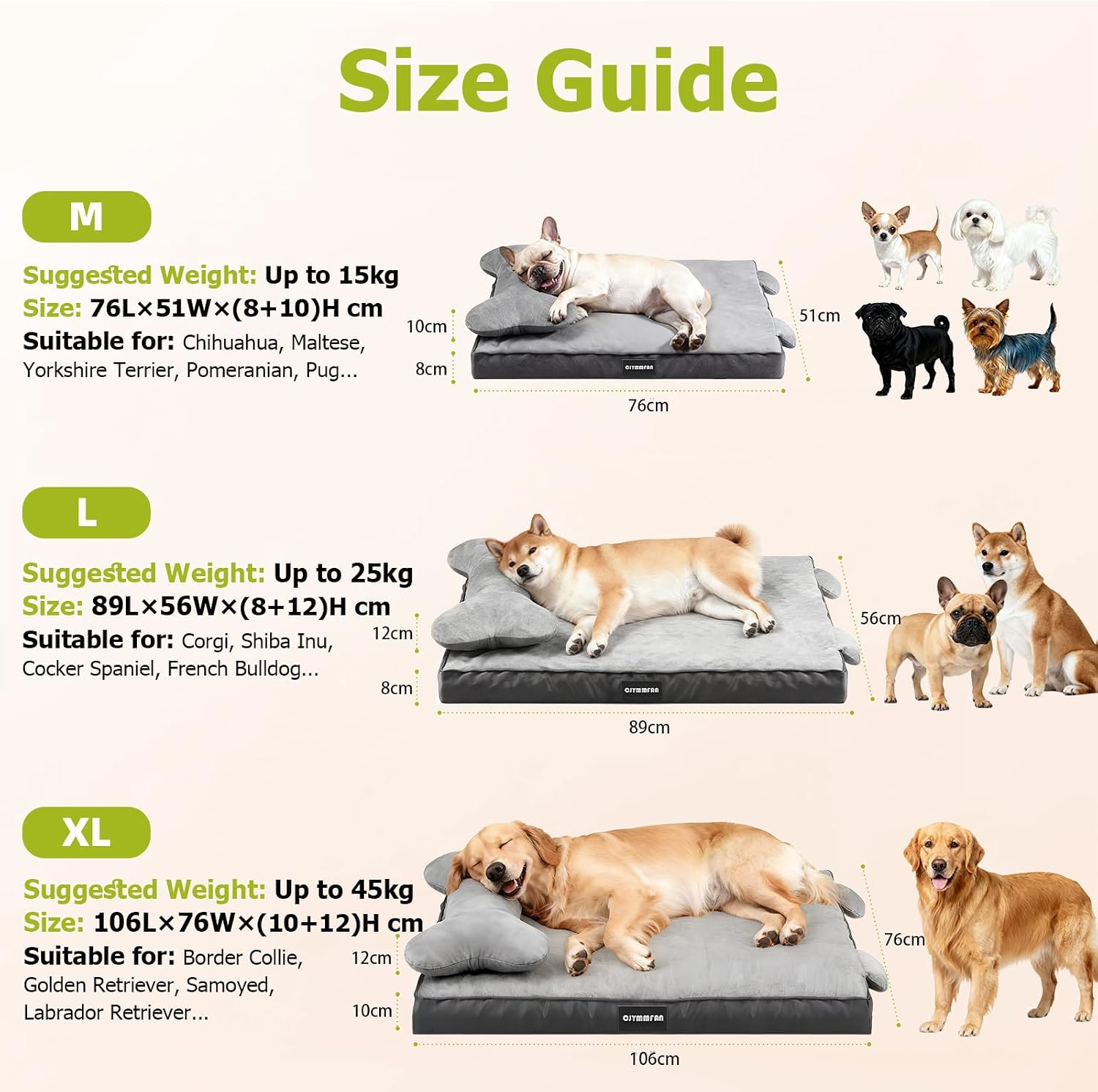 Detalle 2 de Orthopedic Dog Bed with Removable Headrest Bolster and Waterproof Cover