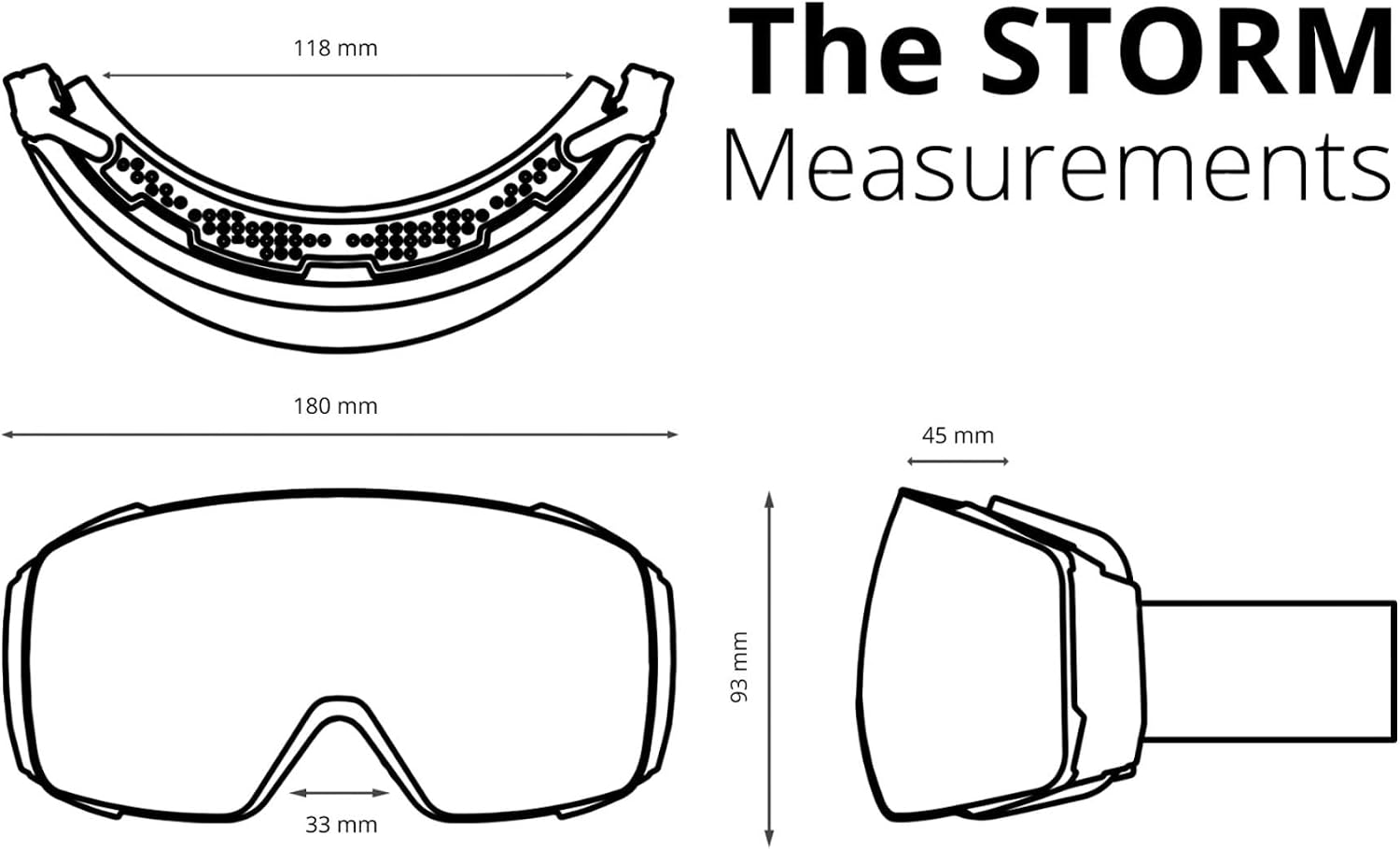 Detalle de NAKED Optics The STORM Skibrille mit Wechselgläsern
