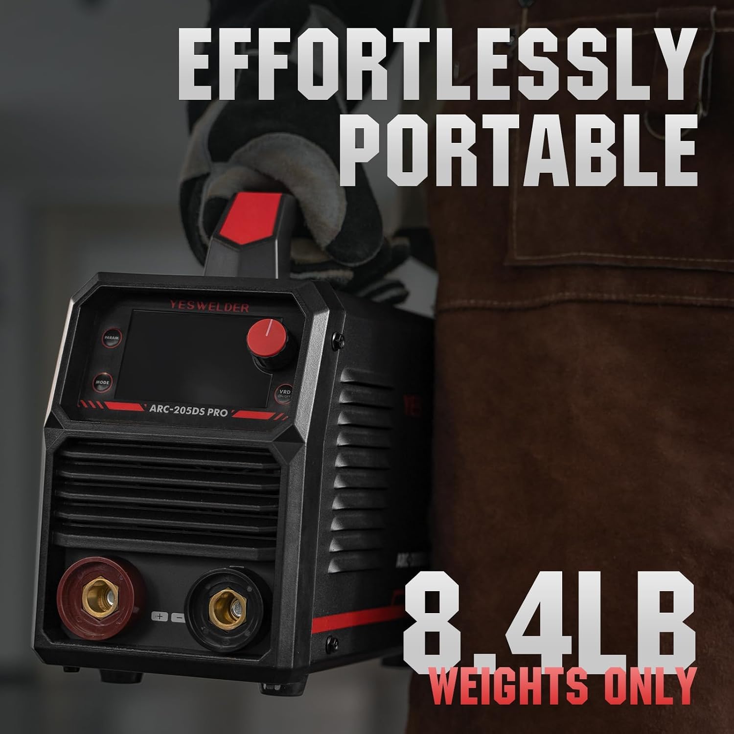 Detalle de YESWELDER 205Amp Stick Welder with Large LED Display and Lift TIG Torch