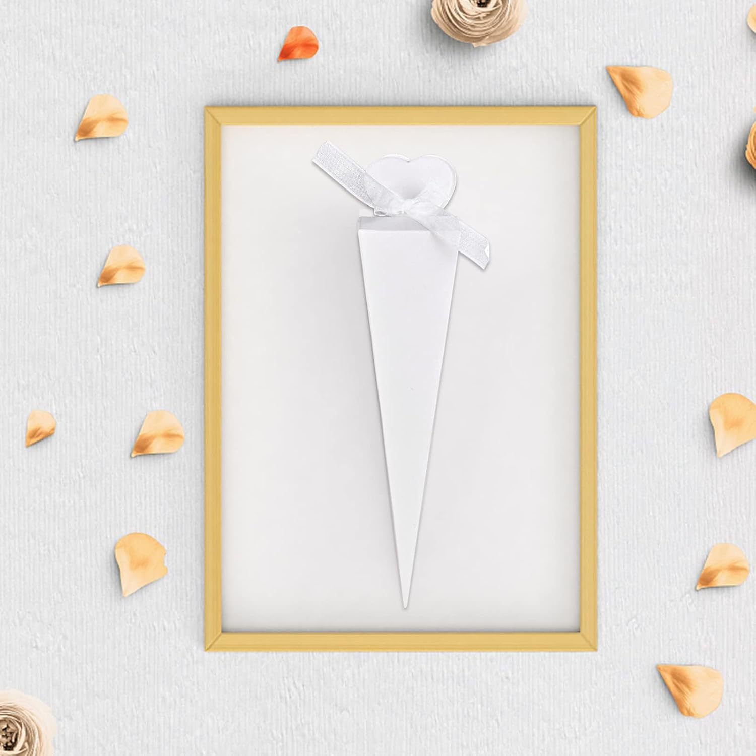 Thumbnail 6 de Portariso/fetticonfetti faburo 120 pezzi con nastrini e cono bianco a rilievo per matrimonio, battesimo e comunione