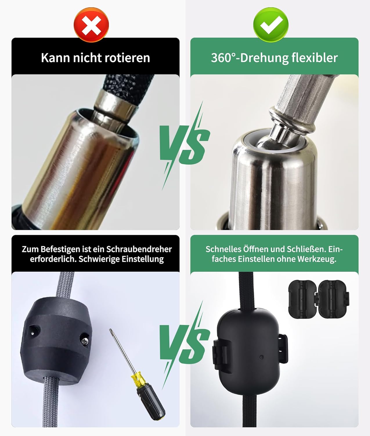 Thumbnail 3 de Wasserhahn Küche Ausziehbar – Hochdruck Küchenarmatur mit 3 Funktionen, 360° Drehbar, ausziehbarer Brausekopf in Schwarz