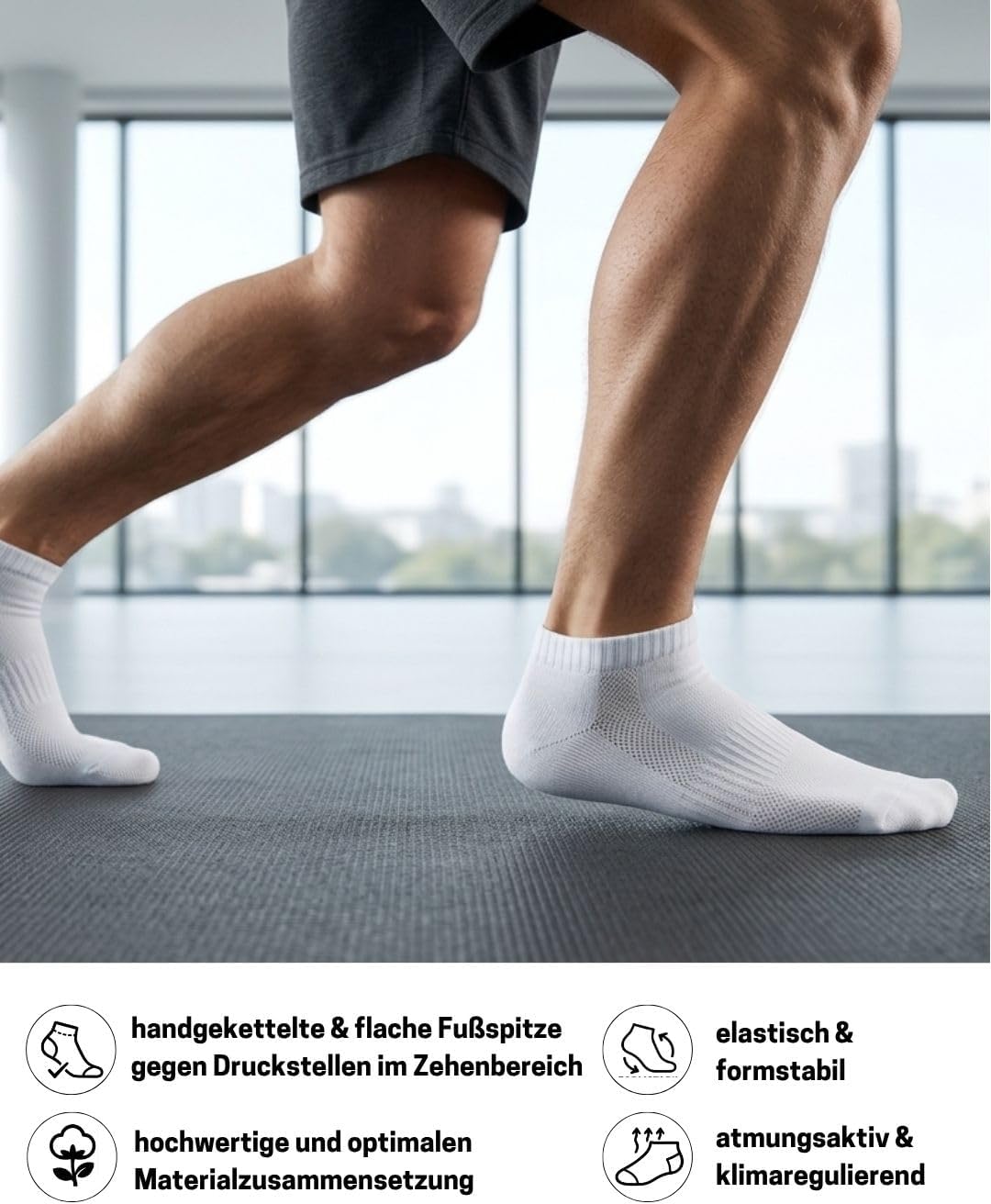 Thumbnail 3 de sockenkauf24 10 Paar Sneaker Socken aus Baumwolle mit Mesh-Streifen (Herren & Damen)