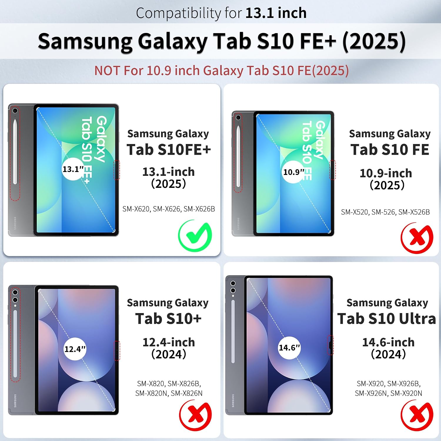 Detalle 2 de EasyAcc Schutzhülle für Samsung Galaxy Tab S10 FE+ 13,1 Zoll (SM-X620/SM-X626) mit S-Pen-Halter und Standfunktion – ultra-dünn, Schwarz