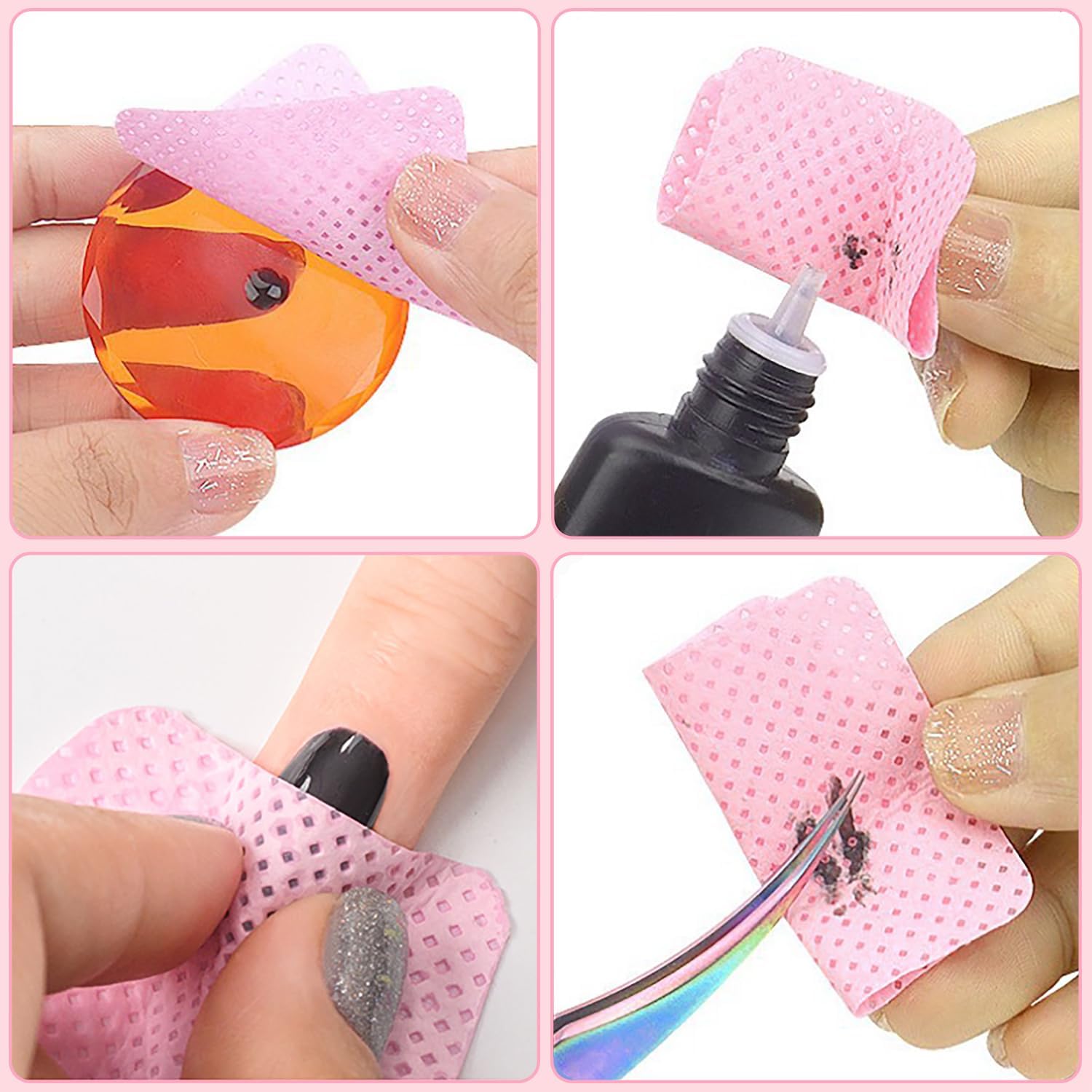 Thumbnail 6 de xiluuyou 800 Pcs Lint Free Wipes for Nails – Pink
